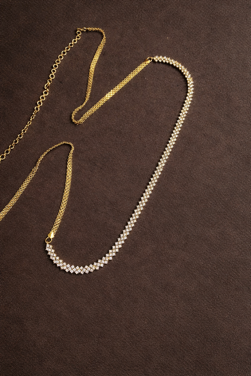 AD WHITE STONES MINIMAL WAIST CHAIN