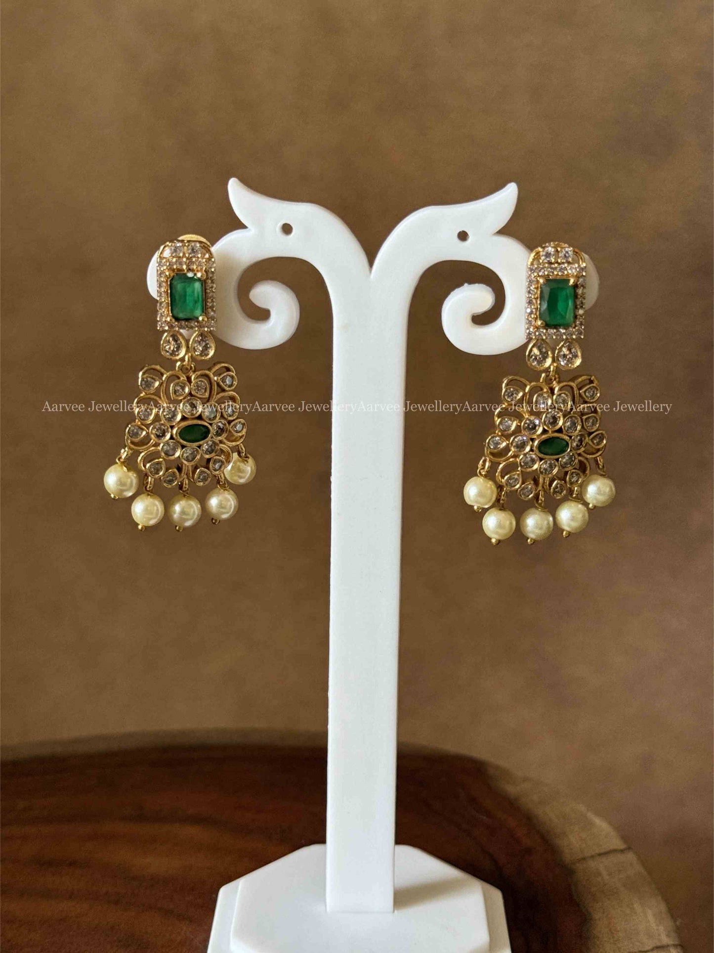 CLEARANCE - GREEN STONE CZ EARINGS