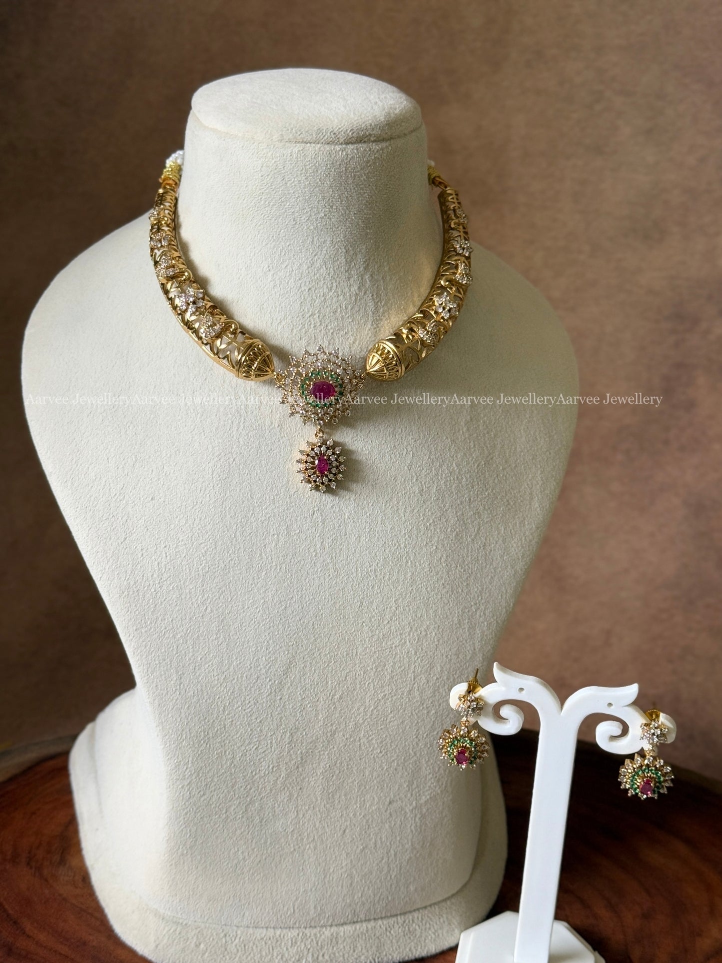 CZ STONES KANTI NECKLACE SET