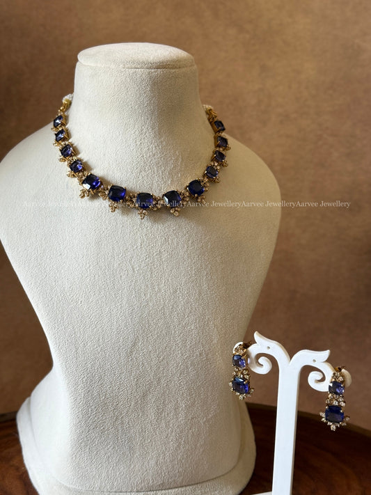 VICTORIAN PURPLE STONE NECKLACE SET