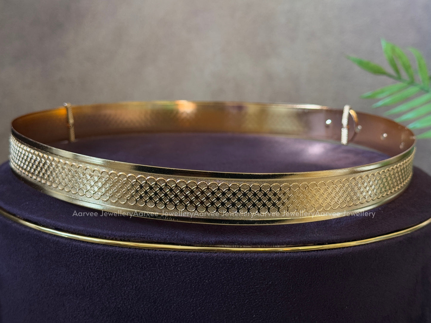 GOLD TONE LOOP DESIGN PLAIN WAIST BELT