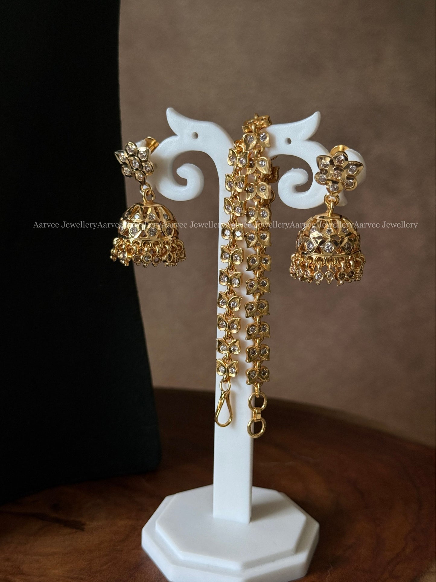 FULL WHITE STONES IMPON SEMI BRIDAL JEWELLERY SET