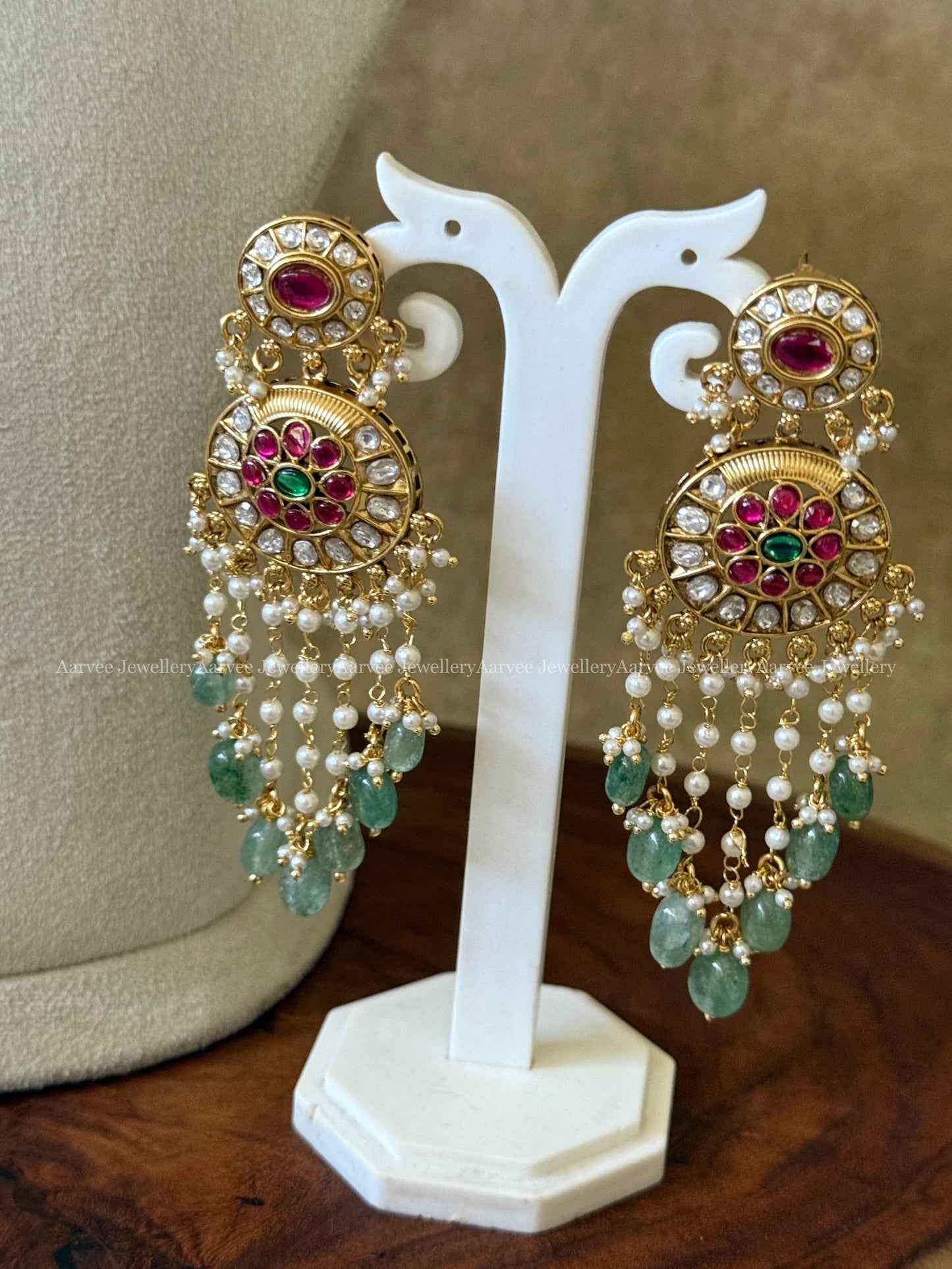 PREMIUM JADAU KUNDAN BRIDAL CHOKER SET WITH PASTEL BEADS