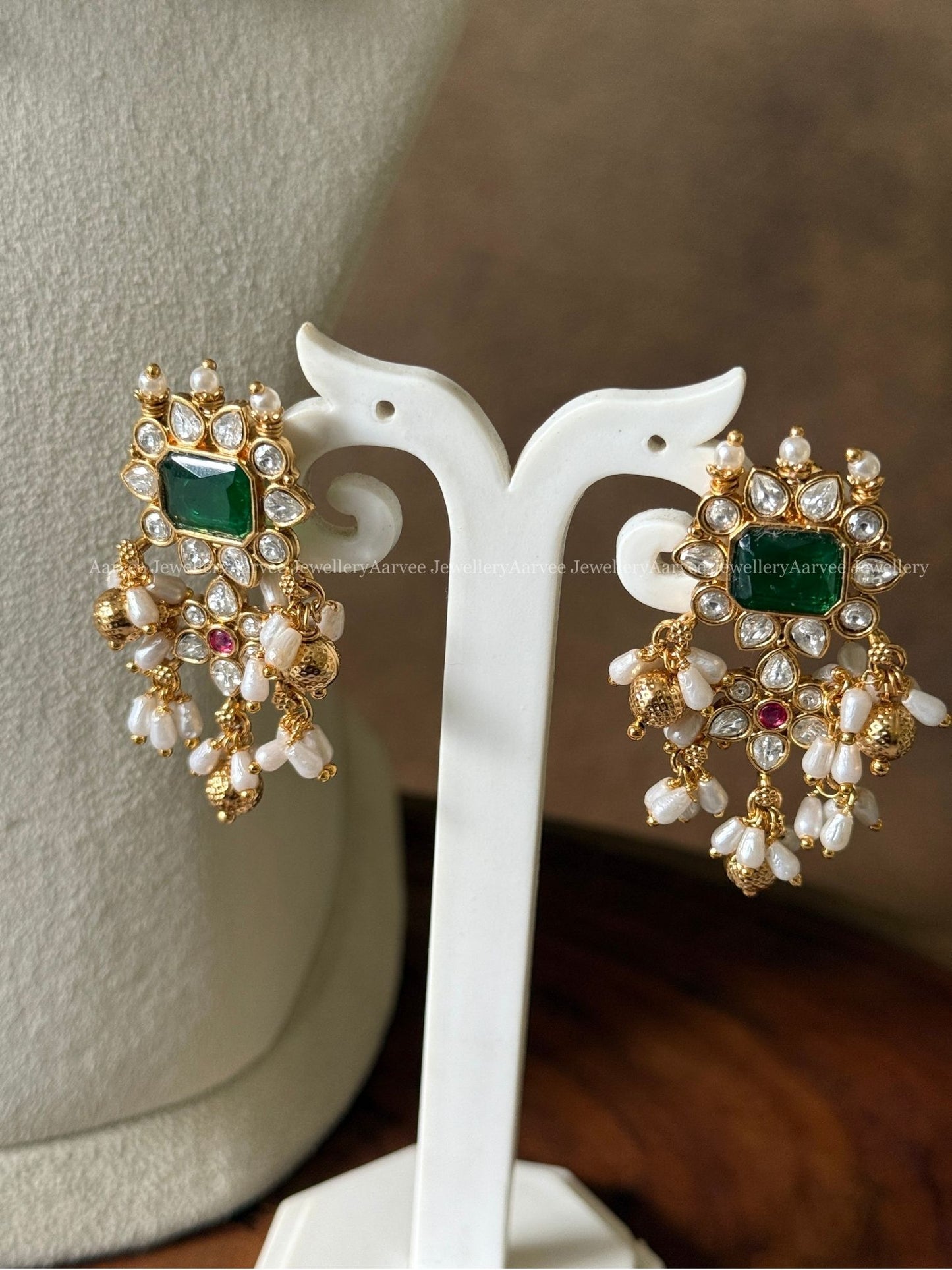 COMBO - CZ GUTTA PUSALU NECKLACE SET | KUNDAN WHITE STONES LOTUS MOTIF HARAM WITH KEMP STONE STUDDED LORD MURUGAN PENDANT