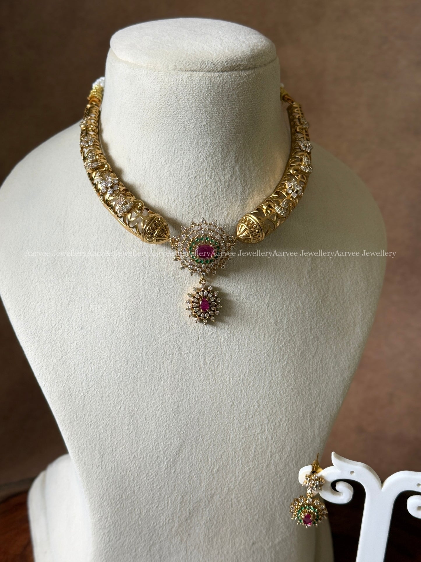CZ STONES KANTI NECKLACE SET