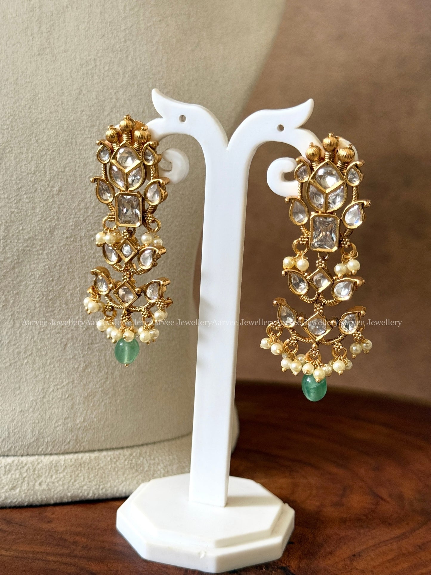 KUNDAN WHITE STONE FLORAL HIGH NECK CHOKER SET WITH PASTEL BEADS