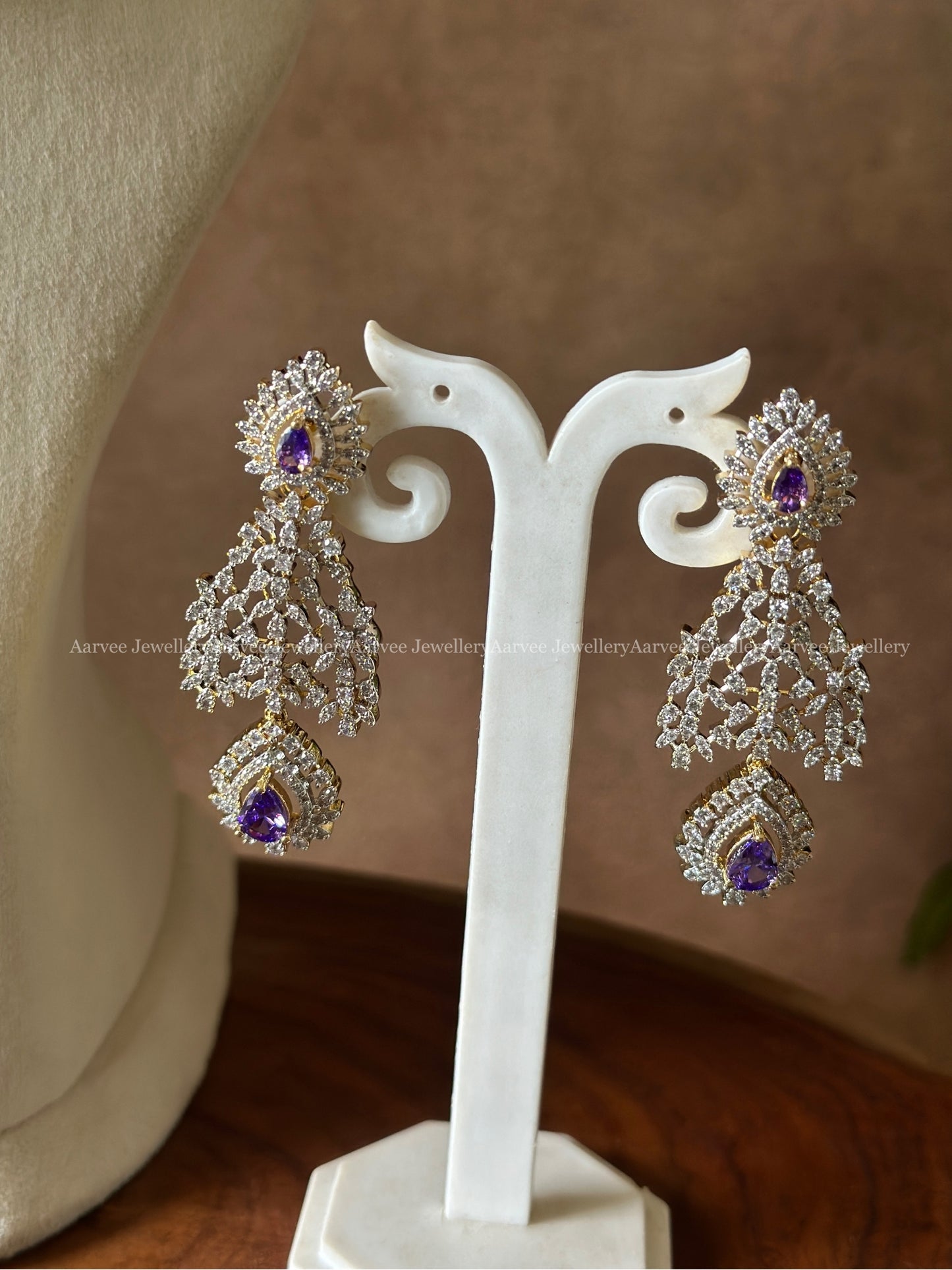 AD PURPLE STONE NECKLACE SET