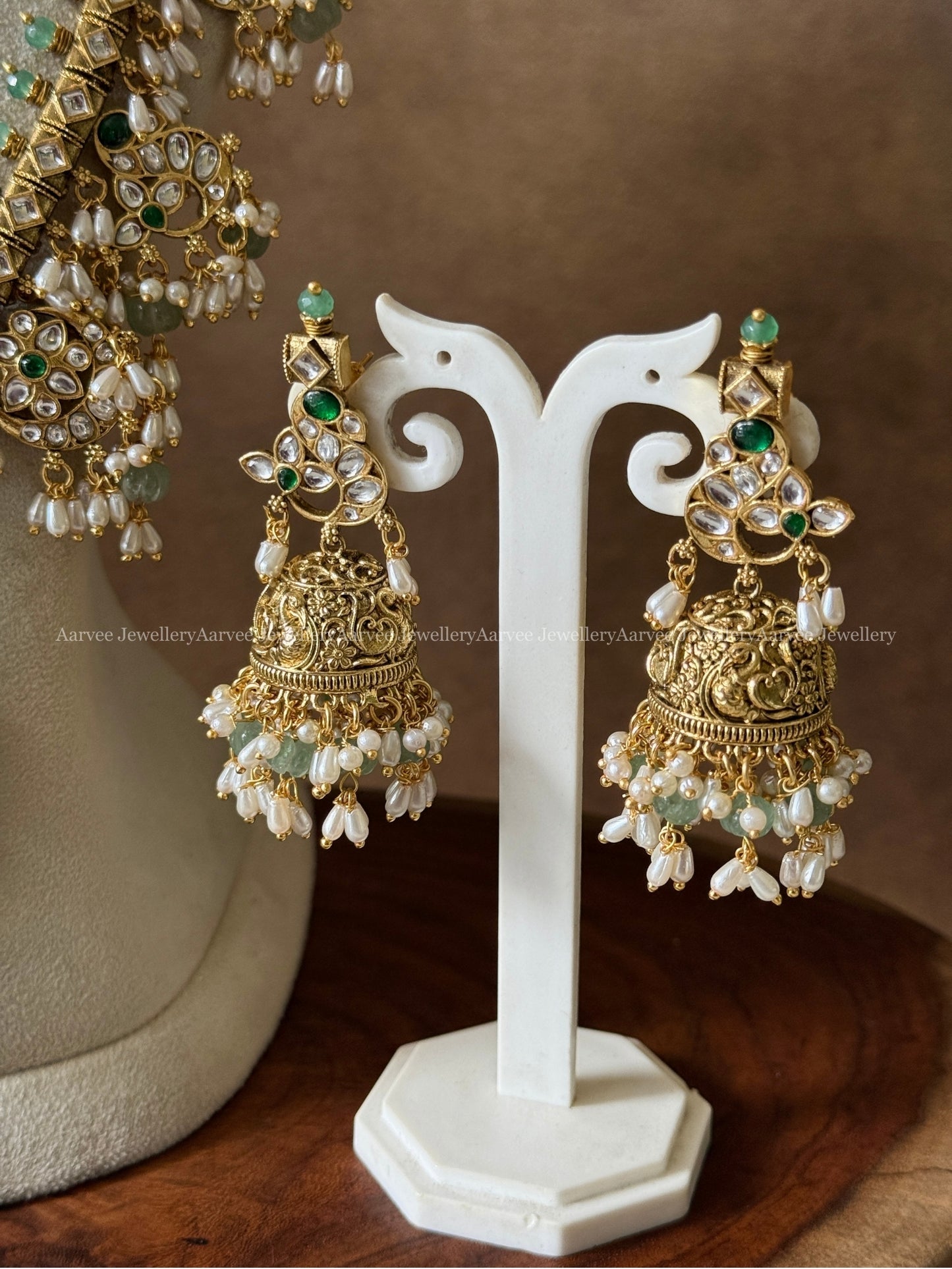 PREMIUM KUNDAN WHITE STONES GUTTA PUSALU HARAM SET WITH PASTEL BEADS