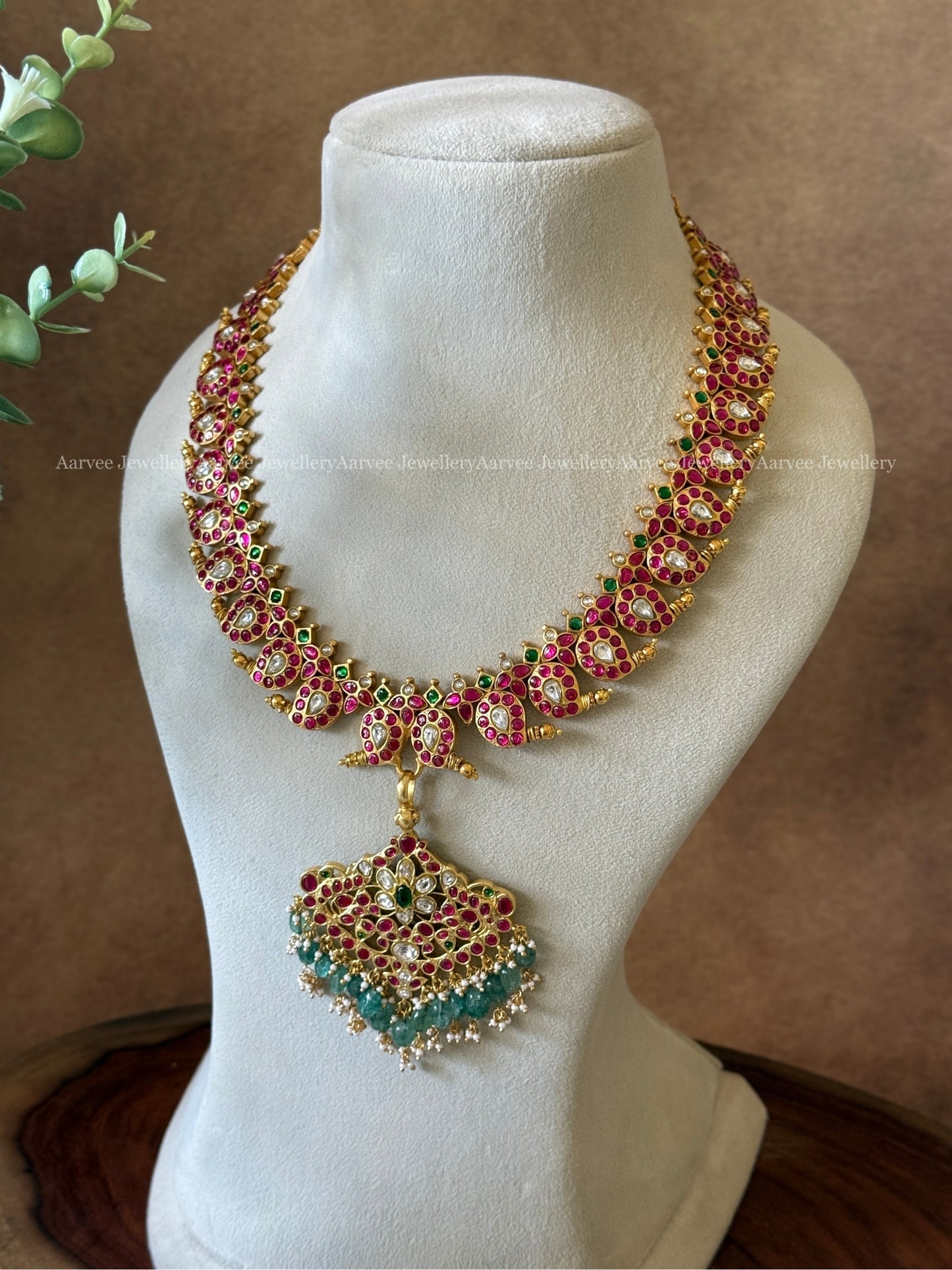 JADAU KUNDAN REVERSIBLE 6 IN 1 NECKLACE WITH PASTEL BEADS