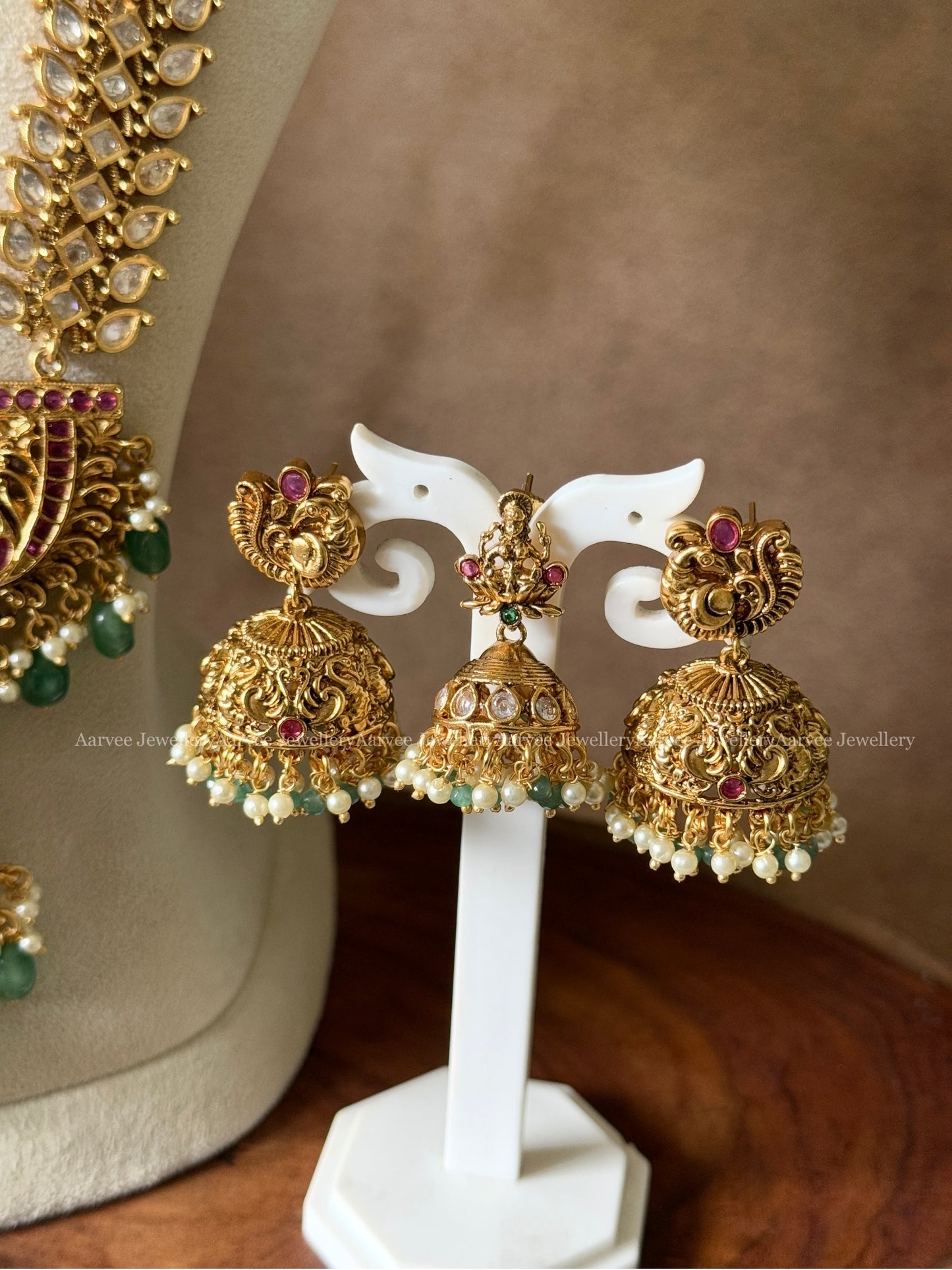 COMBO - ELEGANT WHITE STONE KUNDAN CHOKER / HARAM SET ADORNED WITH PASTEL BEADS