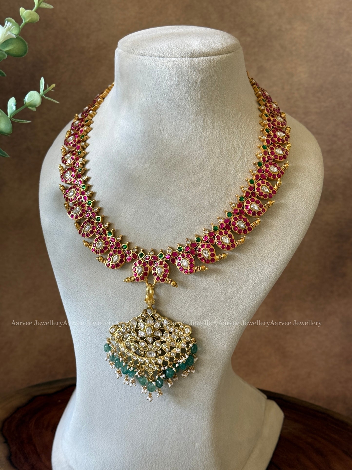 JADAU KUNDAN REVERSIBLE 6 IN 1 NECKLACE WITH PASTEL BEADS