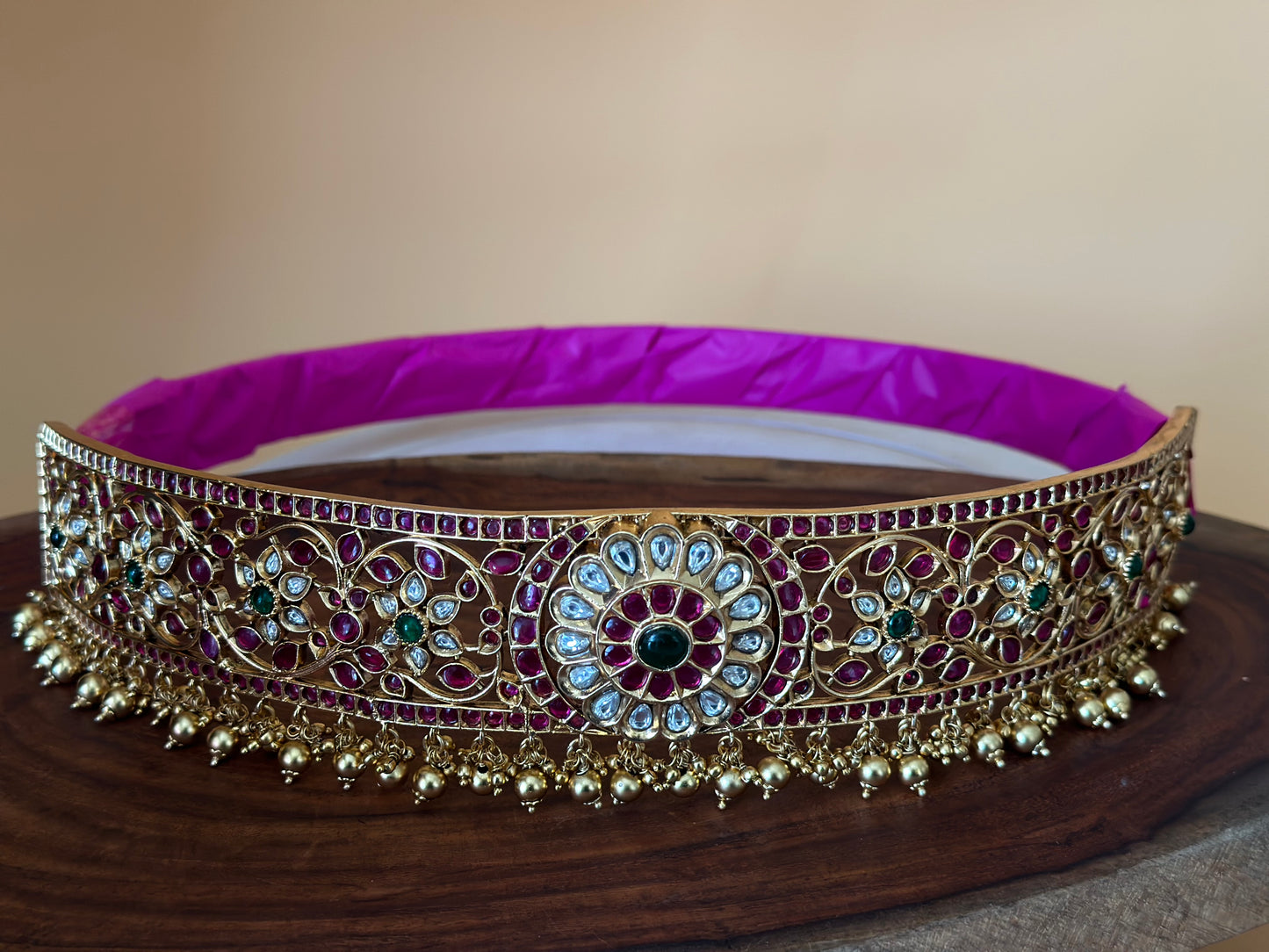 CLASSIC KEMP WAIST BELT WITH GOLD BEADS