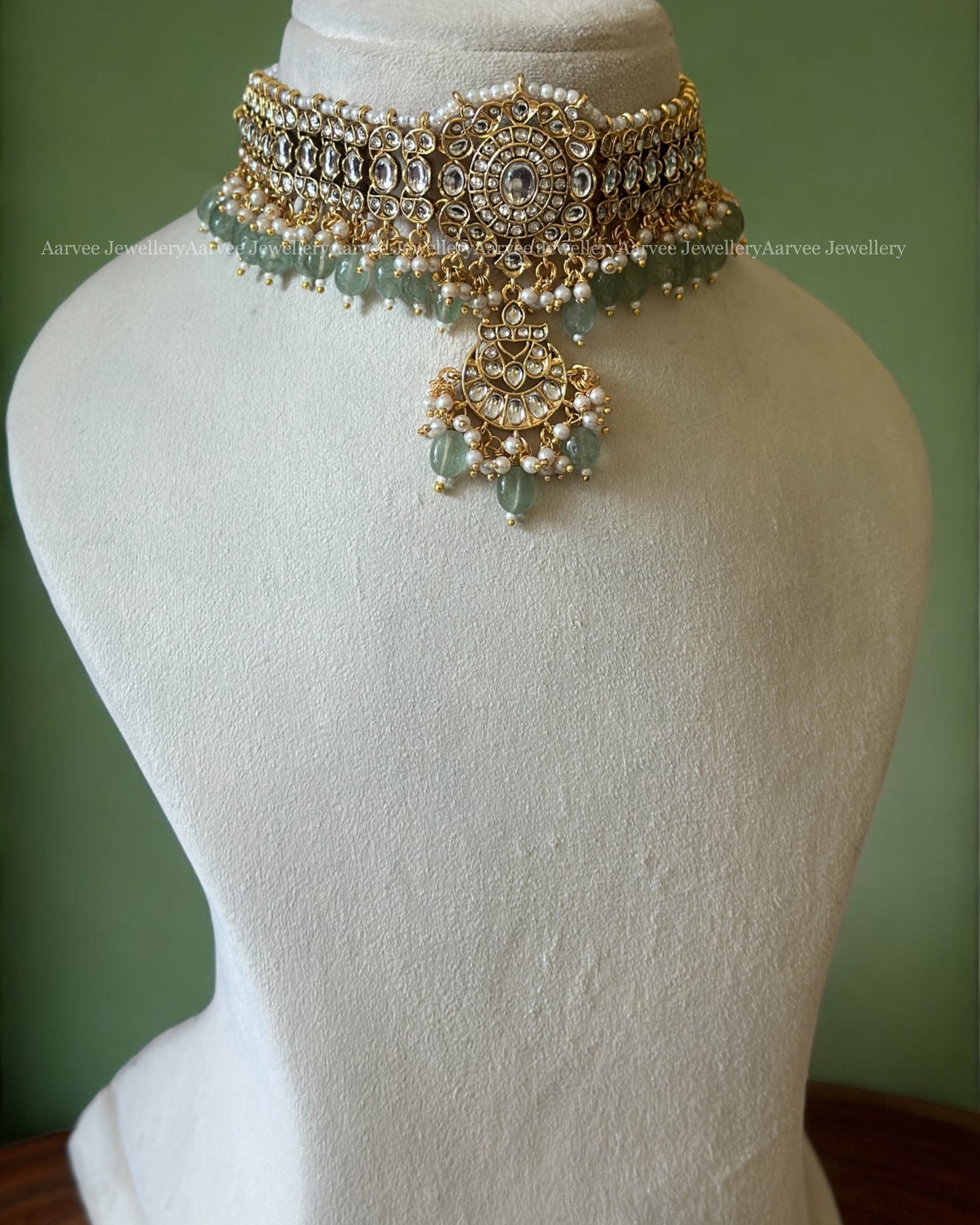 KEMP SEMI BRIDAL JEWELLERY SET | MANGO MOTIF WITH PASTEL BEADS
