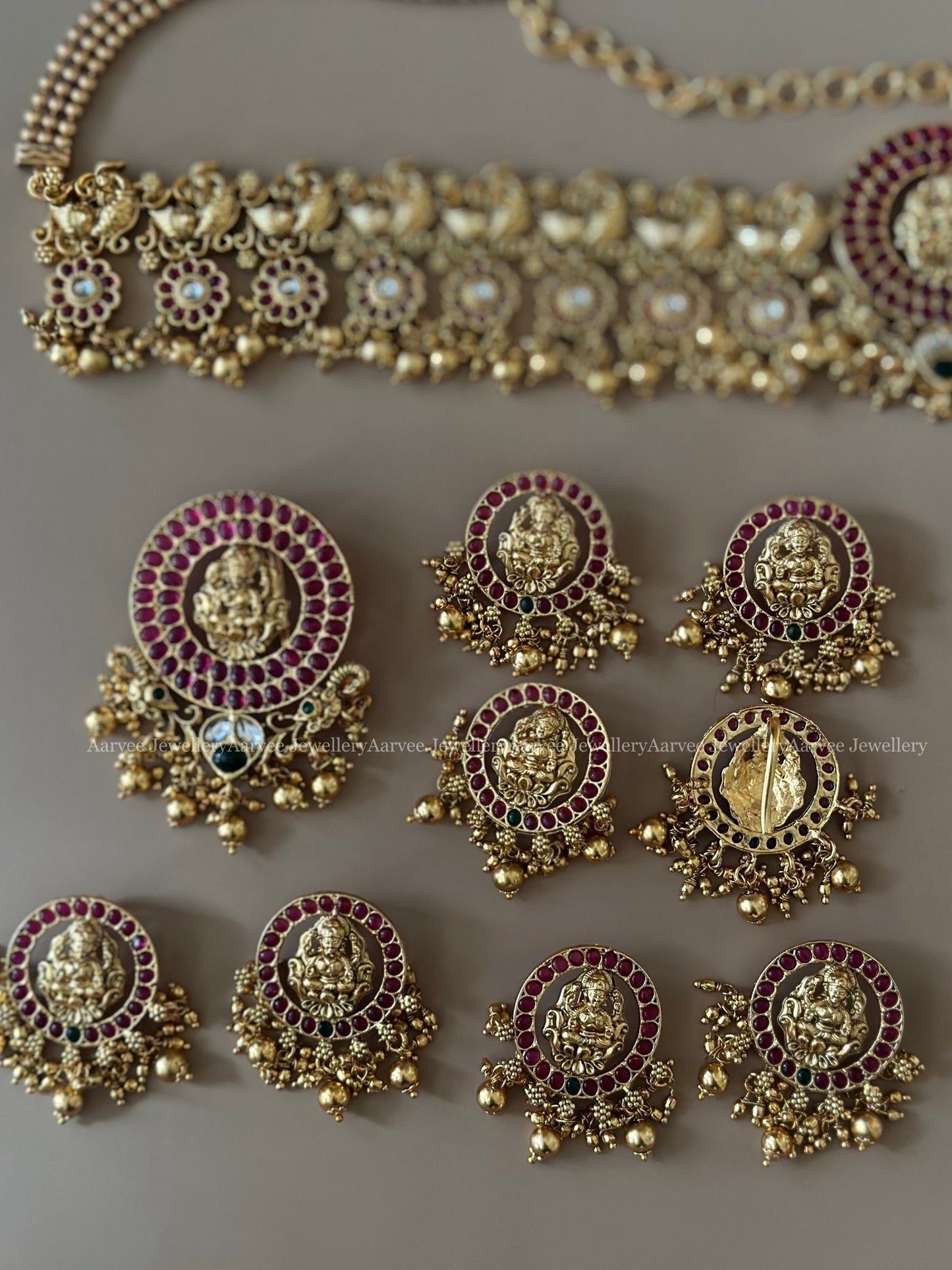 TEMPLE BRIDAL JEWELLERY SET WITH NAGAS/ NAKSHI MOTIF