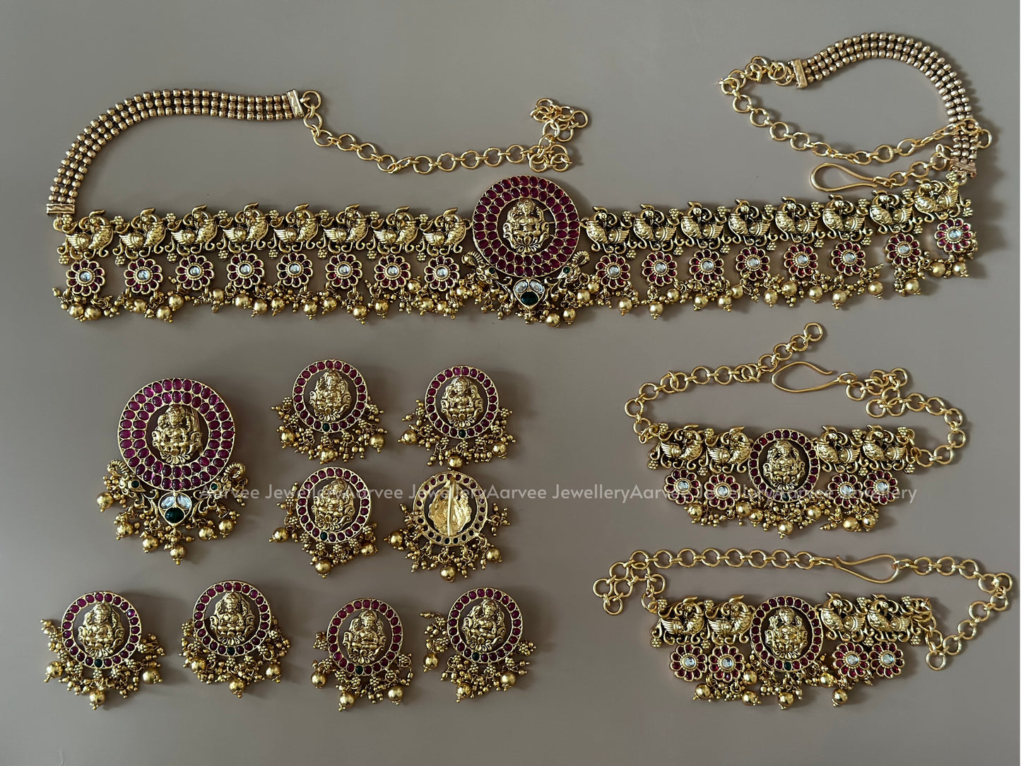 TEMPLE BRIDAL JEWELLERY SET WITH NAGAS/ NAKSHI MOTIF