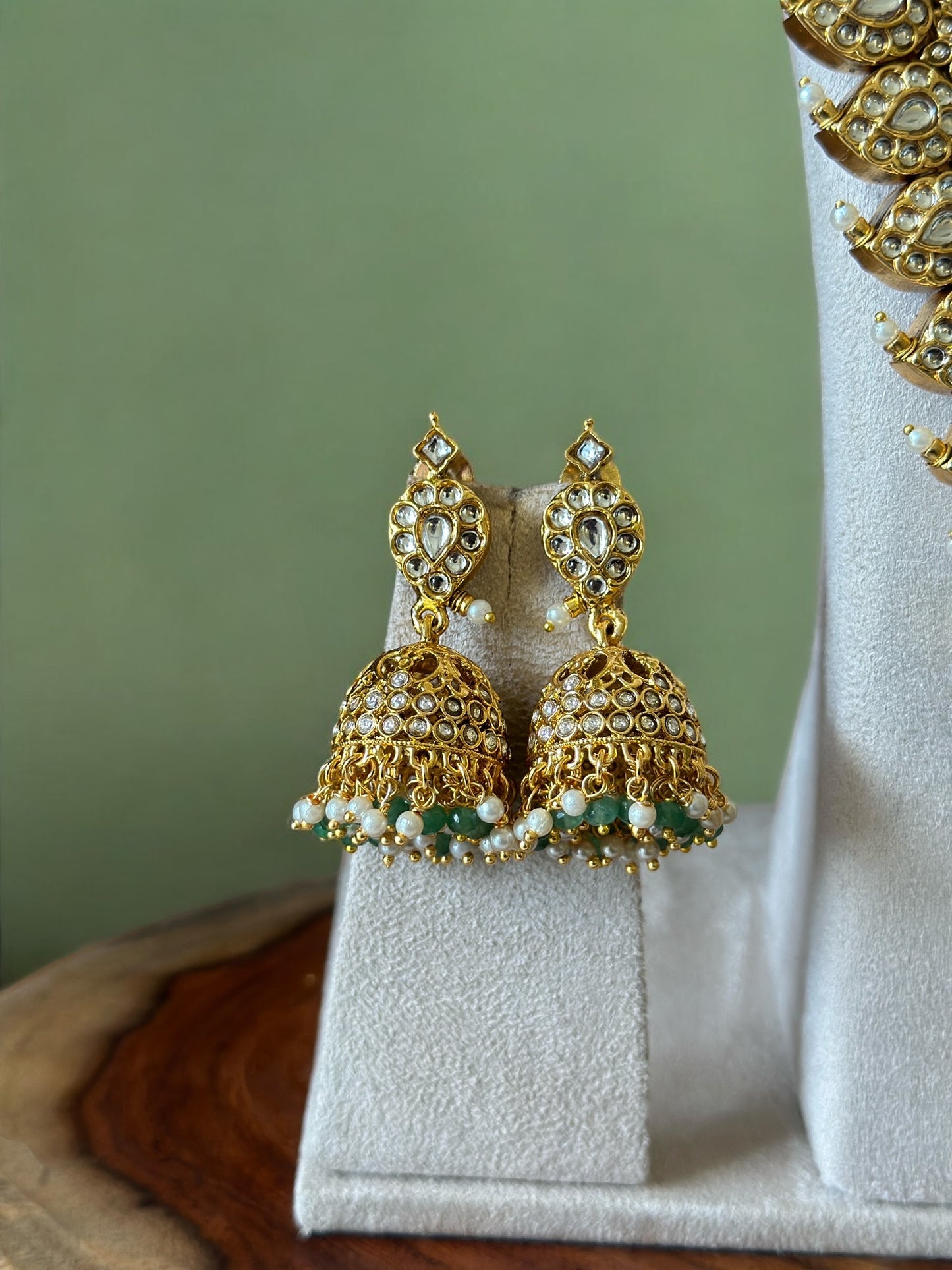 KEMP SEMI BRIDAL JEWELLERY SET | MANGO MOTIF WITH PASTEL BEADS