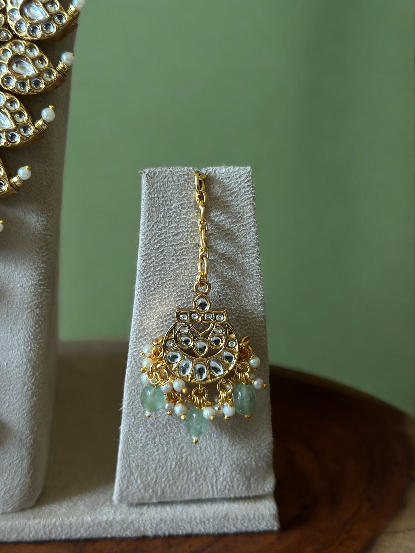 KEMP SEMI BRIDAL JEWELLERY SET | MANGO MOTIF WITH PASTEL BEADS