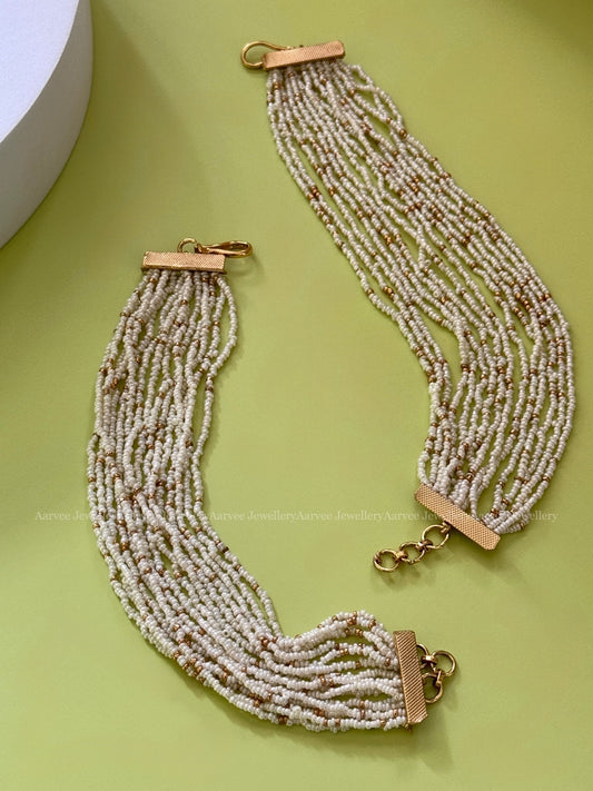 PEARL BEADS MULTI LAYERED EAR CHAIN