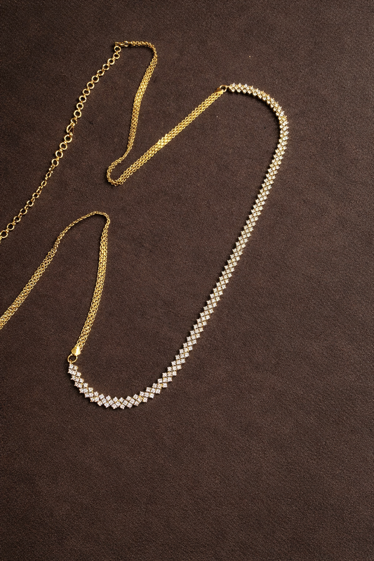 AD WHITE STONES MINIMAL WAIST CHAIN