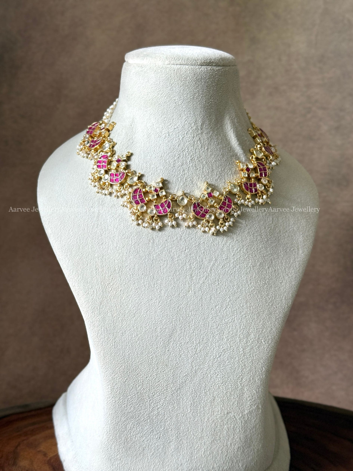 POLKI KUNDAN RUBY STONE MINI BRIDAL JEWELLERY