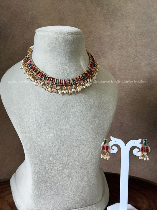 CLEARANCE - RUBY STONE NECKLACE SET