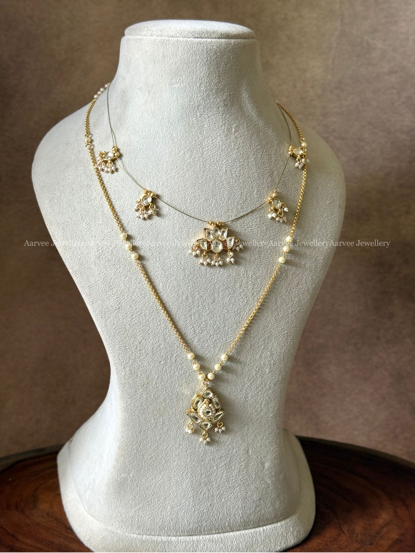 POLKI KUNDAN WHITE STONE MINI BRIDAL JEWELLERY