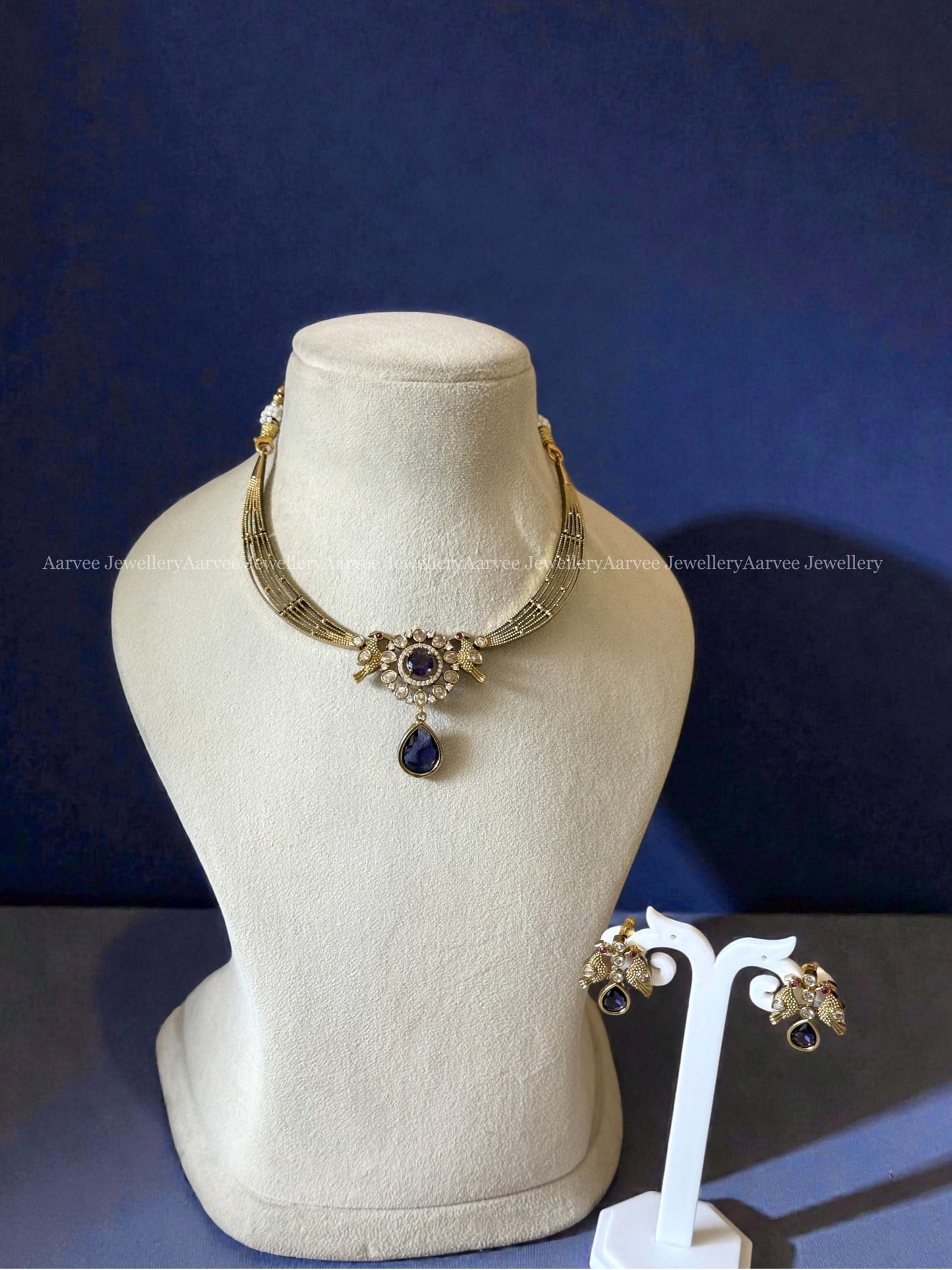 HASLI NECKLACE WITH CZ PURPLE STONES