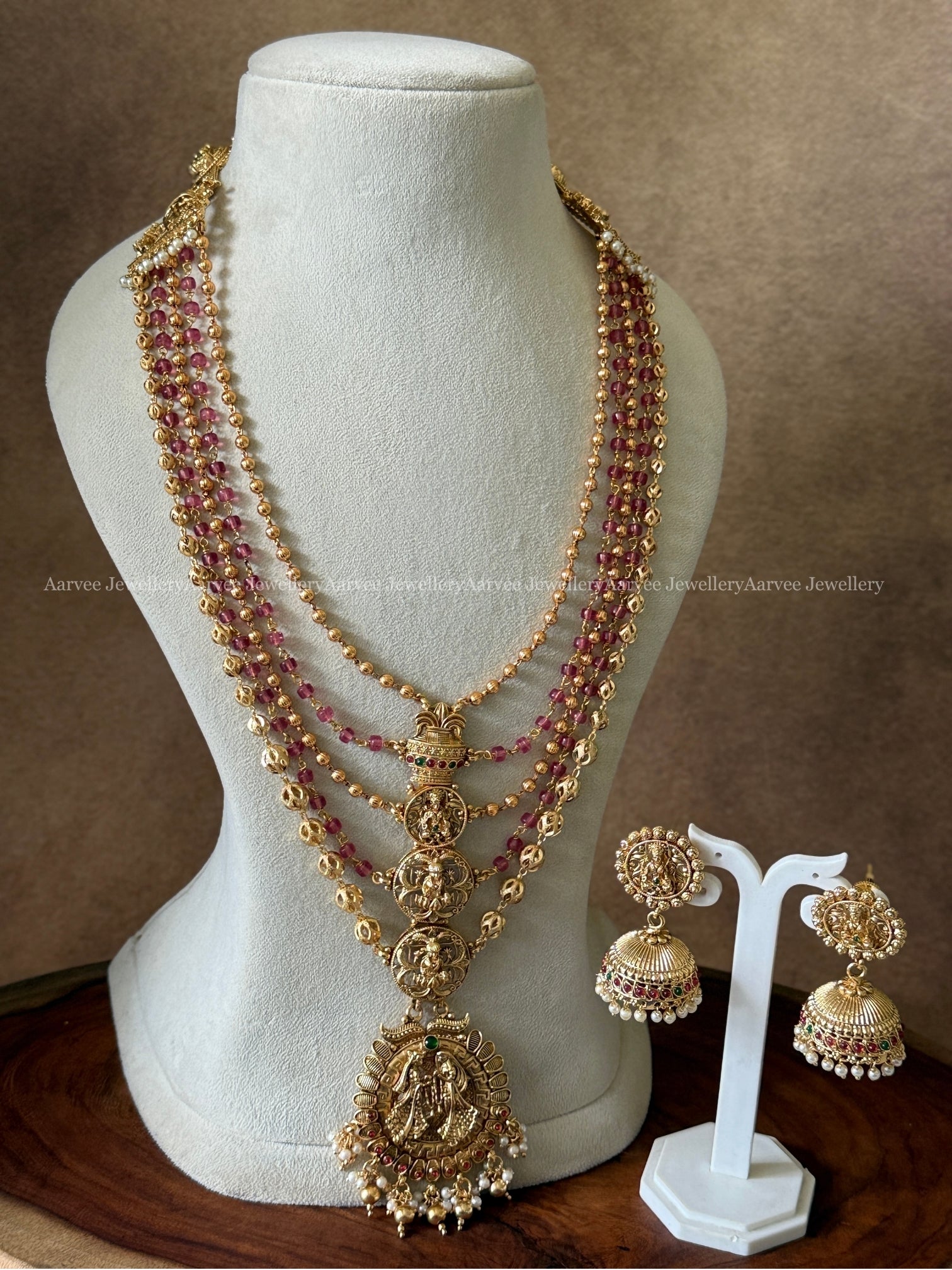  LAYERED HARAM SET WITH LAKSHMI PENDANT 