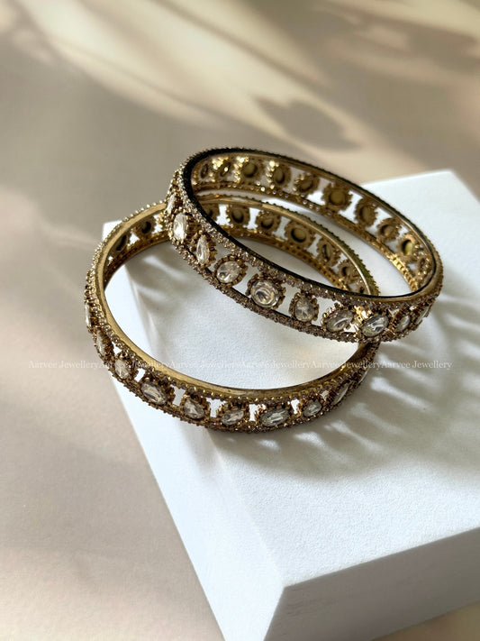 VICTORIAN WHITE STONE BANGLES