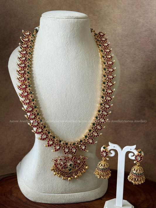 KEMP MANGO HARAM SET WITH GOLD BEADS