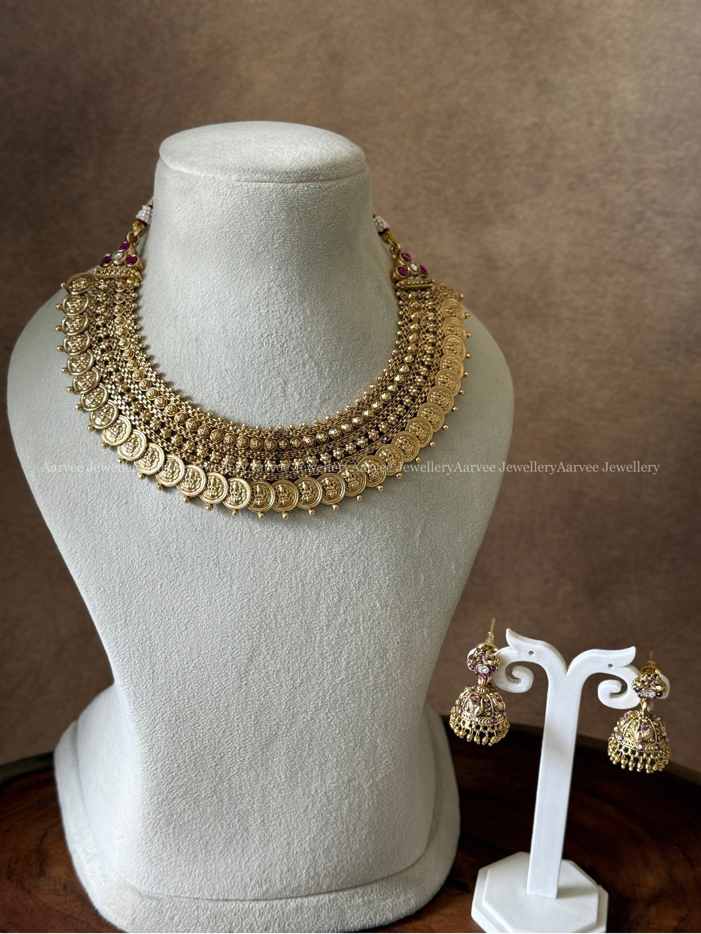 PREMIUM ANTIQUE GOLD COIN NECKLACE SET