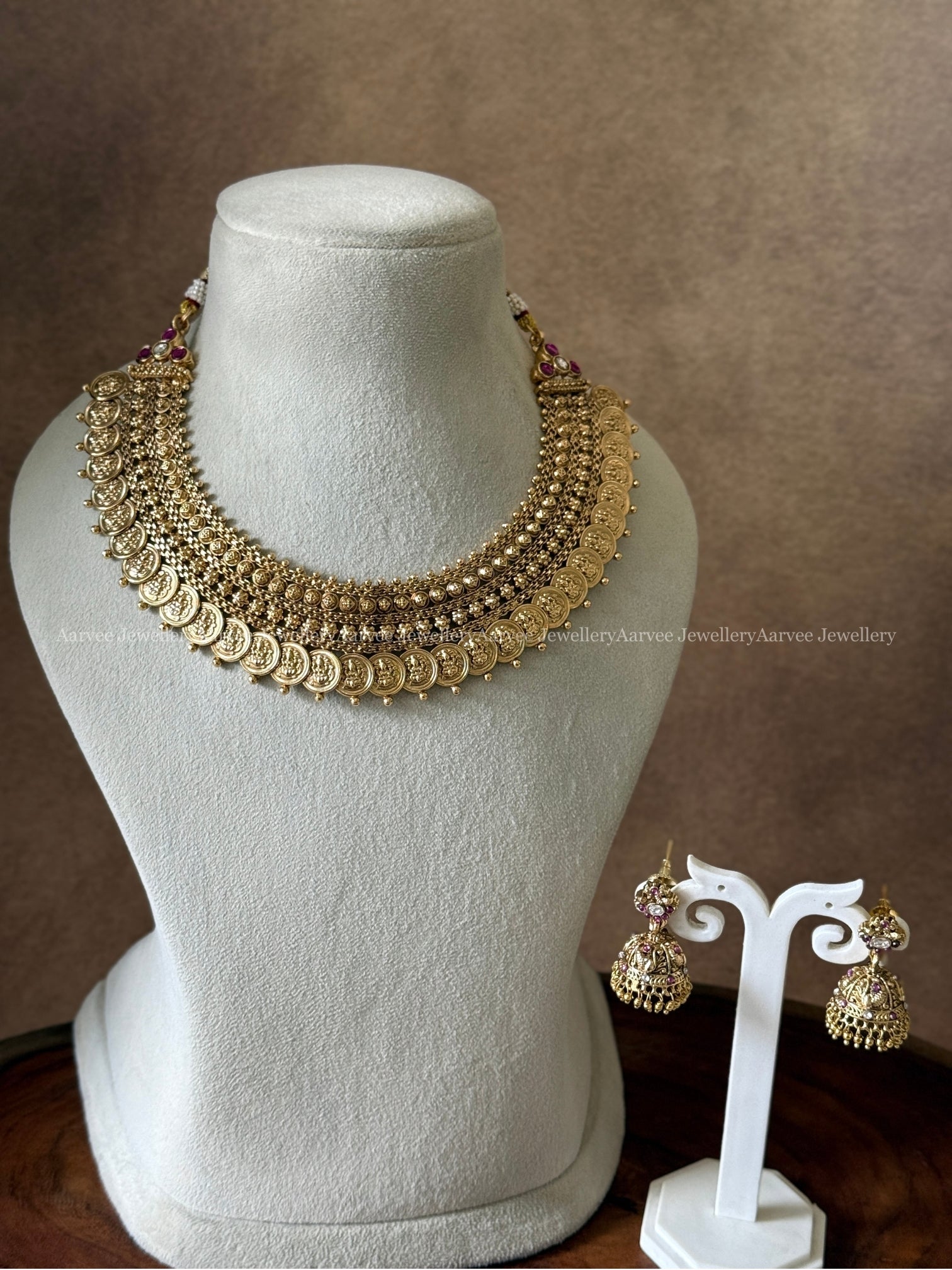PREMIUM ANTIQUE GOLD COIN NECKLACE SET