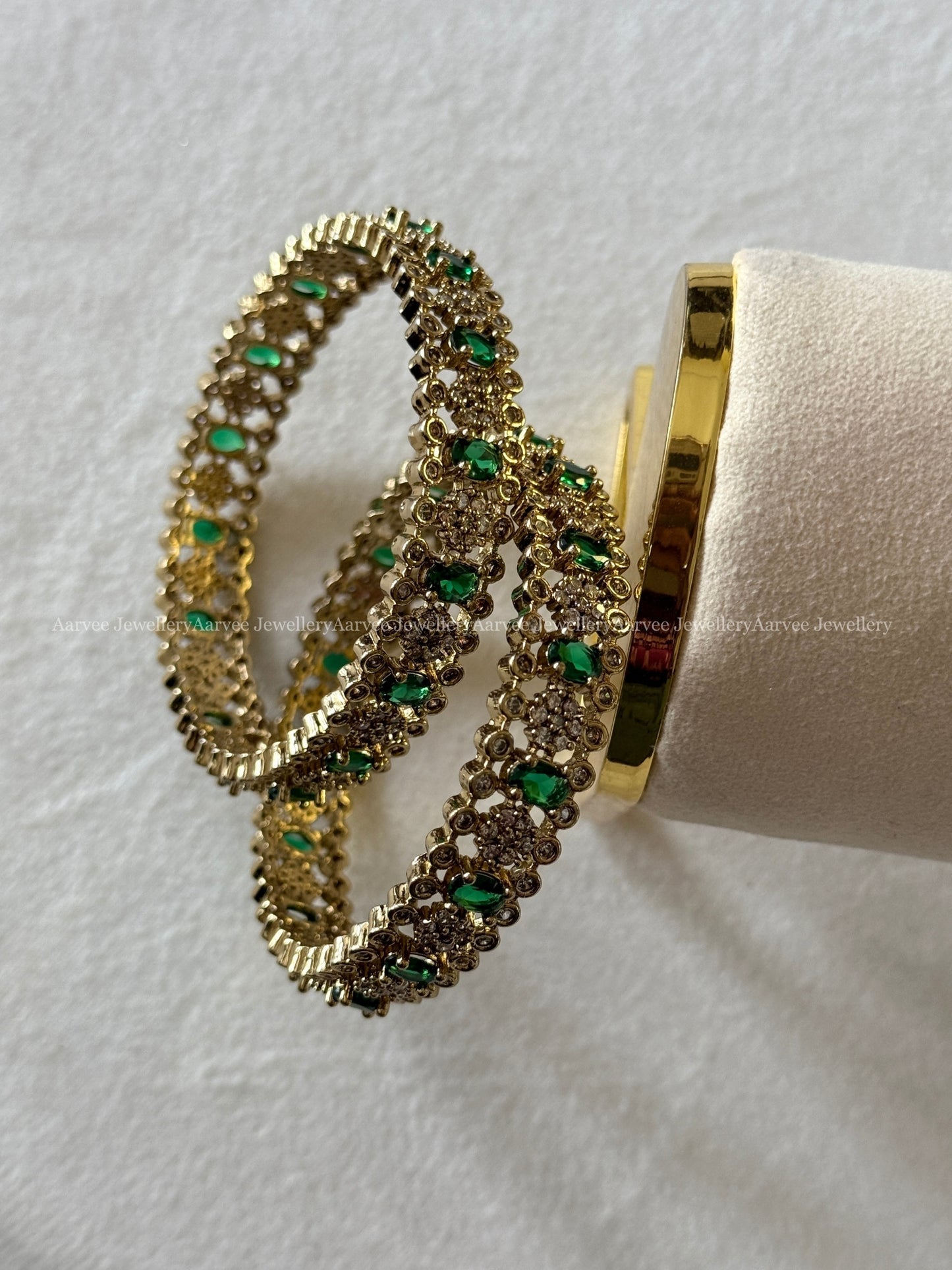 VICTORIAN GREEN STONE BANGLES