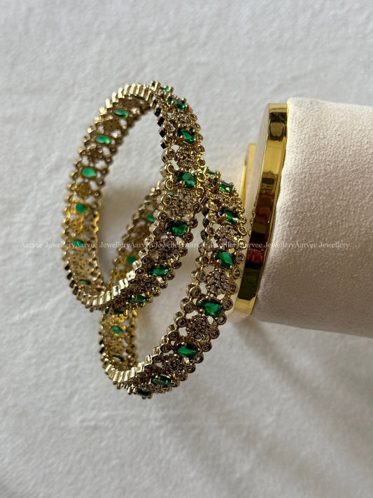 VICTORIAN GREEN STONE BANGLES