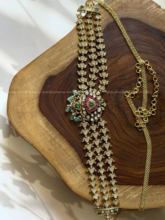 VICTORIAN WASIT CHAIN WITH PASTEL BEADS