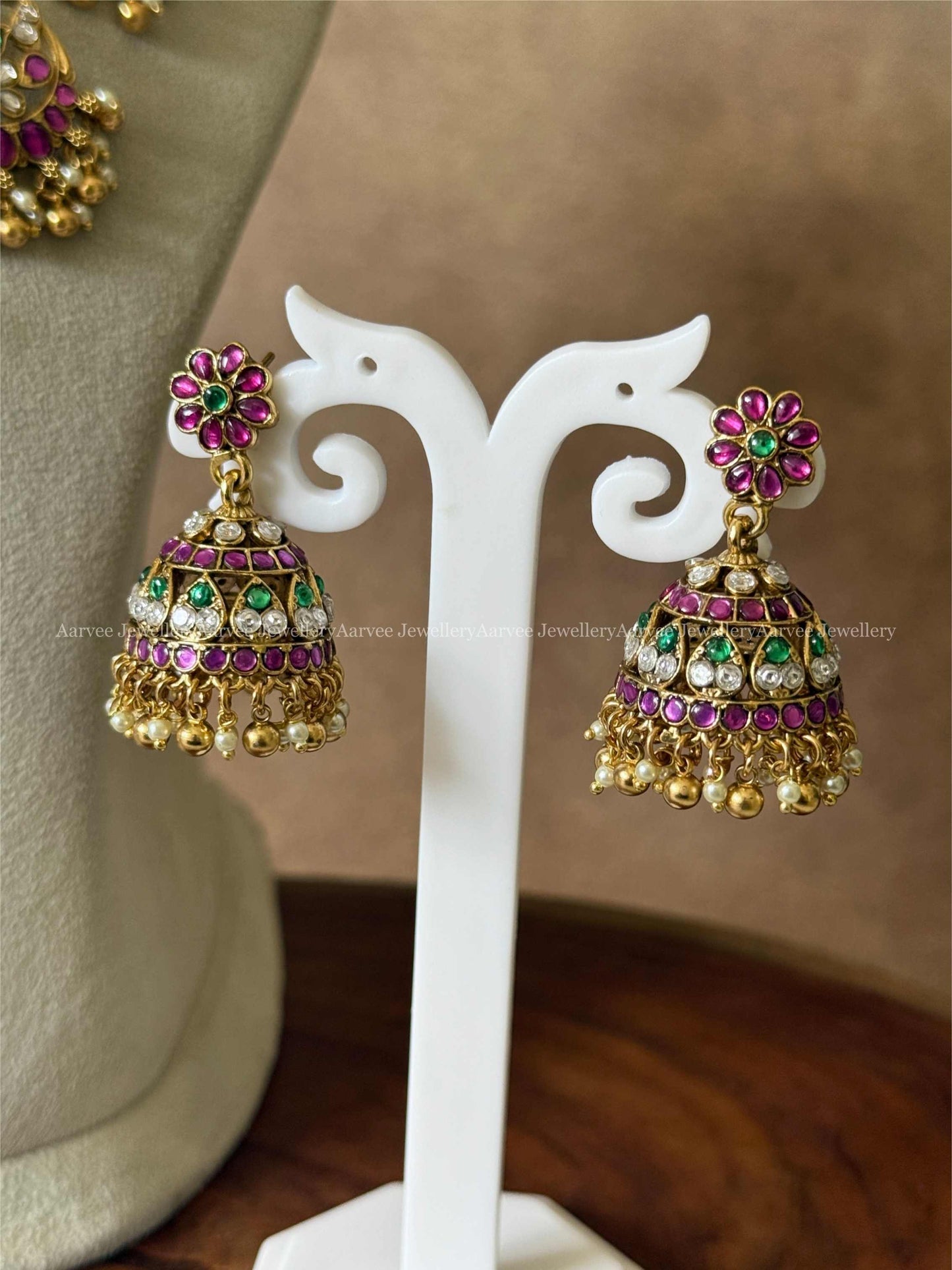 PREMIUM ANTIQUE GOLD COIN NECKLACE SET WITH PINK KUNDAN STONES MULTI PENDANT