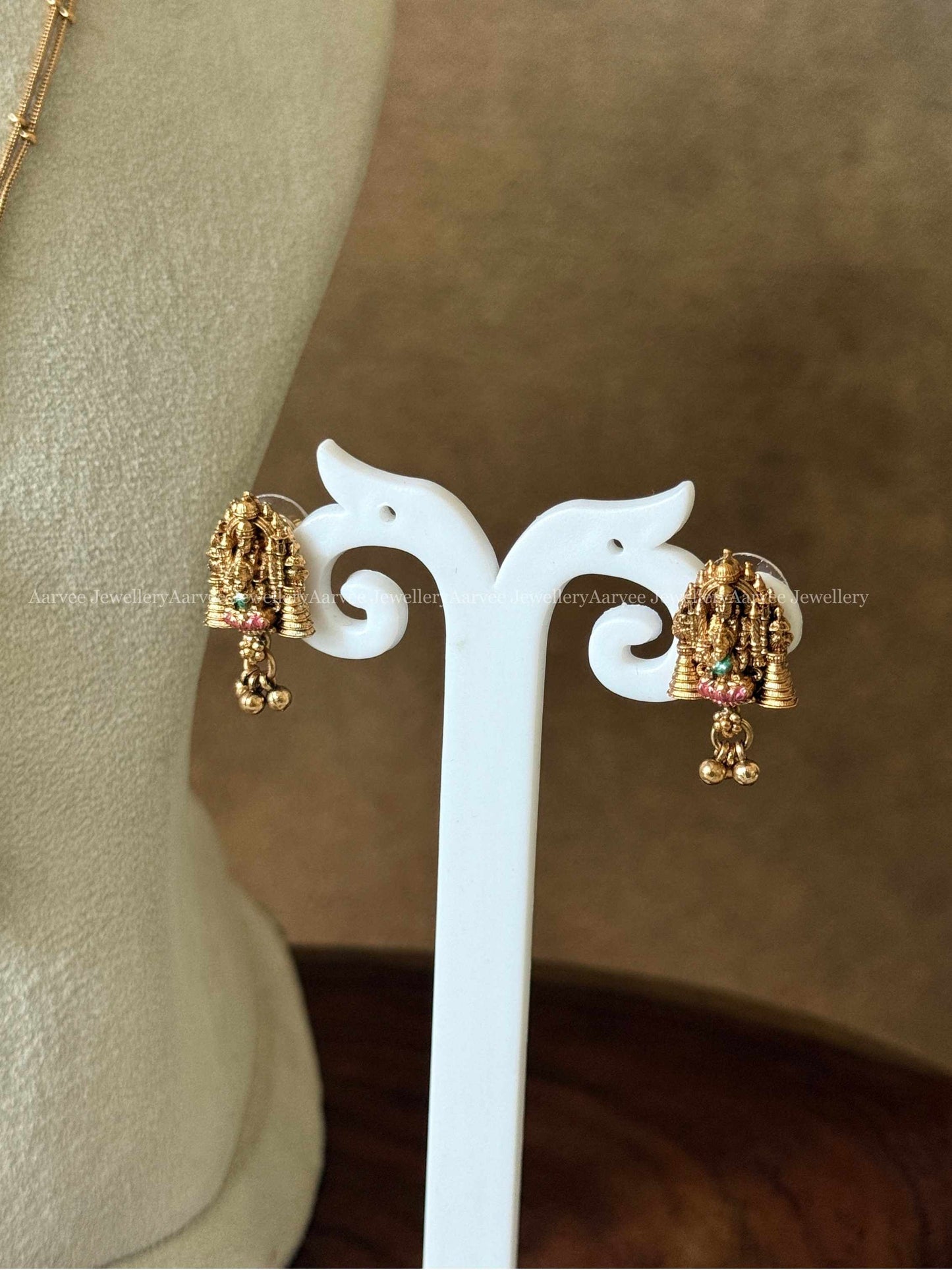 2 LINE GOLD CHAIN WITH PERUMAL LAKSHMI PENDANT SET