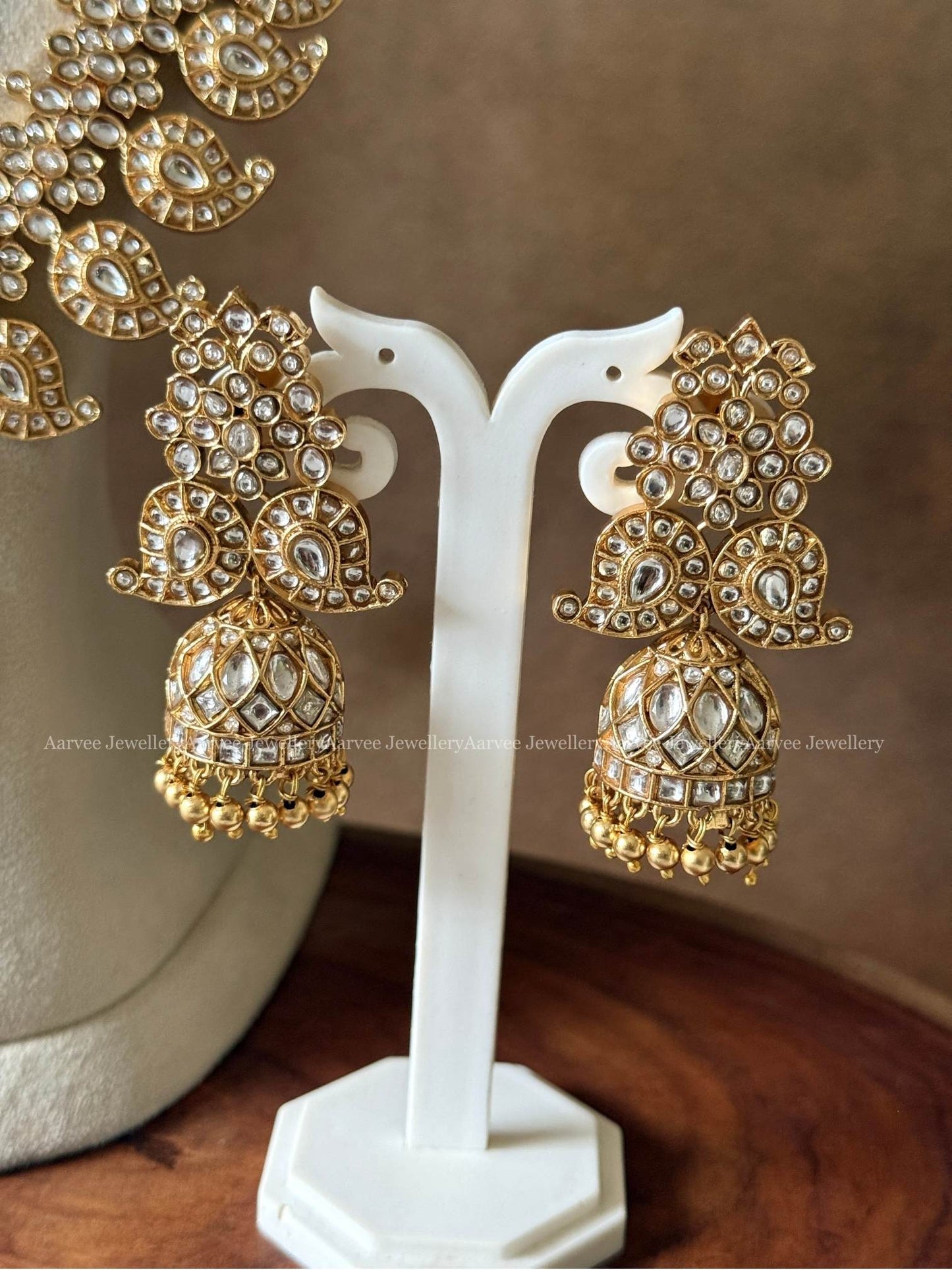 COMBO - KUNDAN MULTI PENDANT CHOKER WITH A CLASSIC MANGO MOTIF HARAM SET WITH KUNDAN WHITE STONES