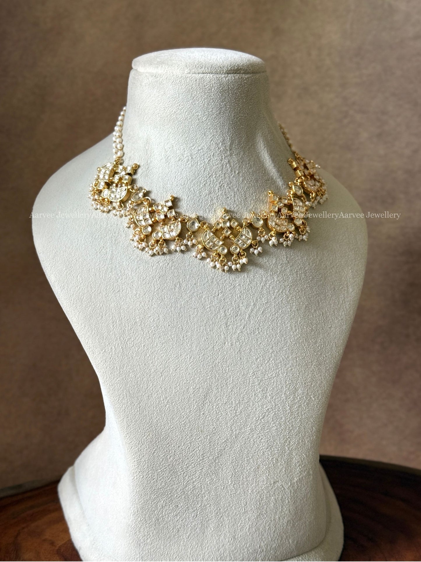 POLKI KUNDAN WHITE STONE MINI BRIDAL JEWELLERY