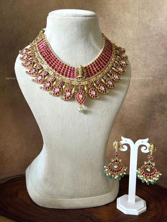 PREMIUM JADAU KUNDAN 12 IN 1 REVERSIBLE NECKLACE SET WITH PASTEL BEADS
