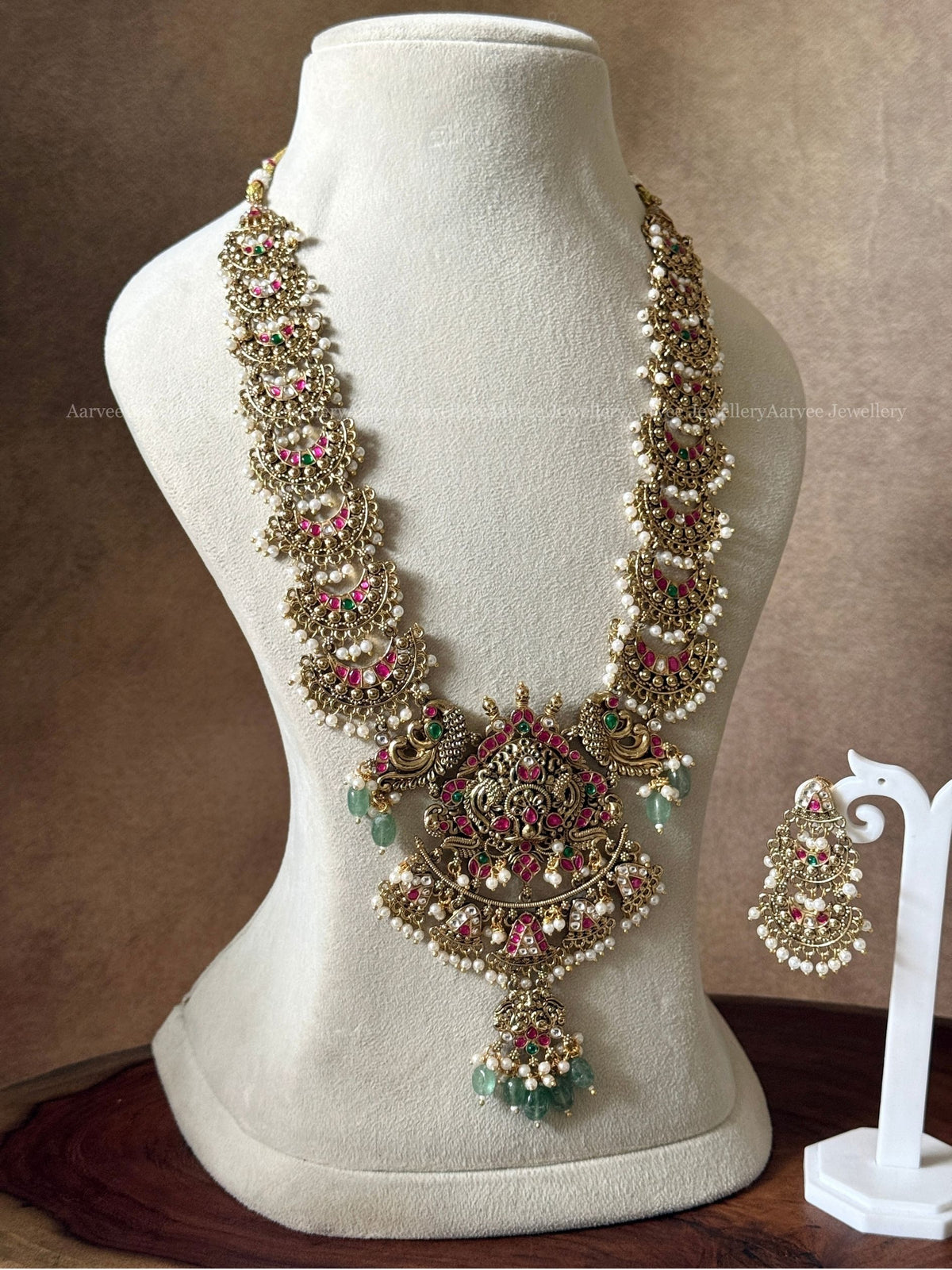PREMIUM KUNDAN MUTLI COLOR NON IDOL HARAM SET WITH PASTEL BEADS
