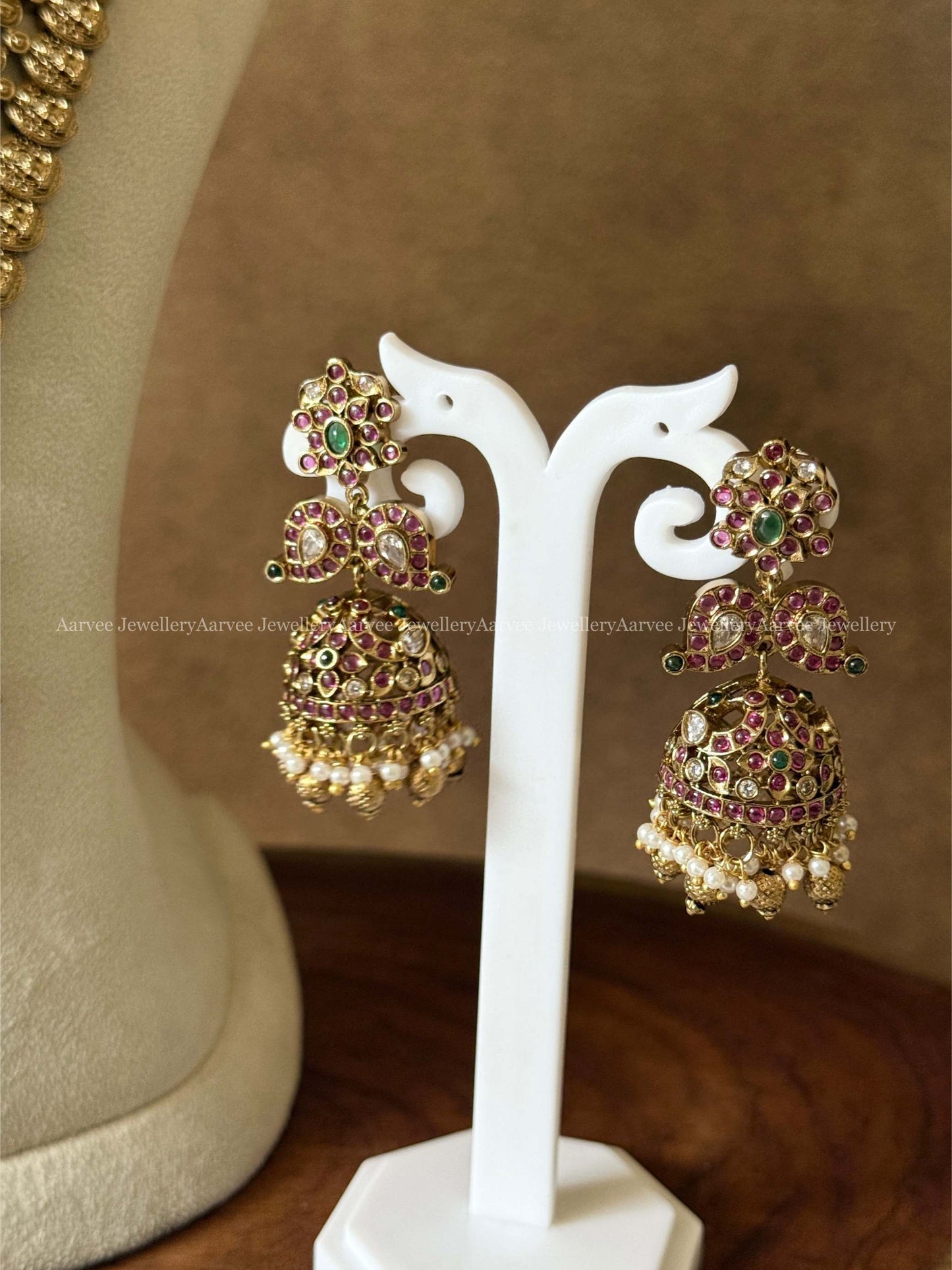 GOLD FINISH COIN LONG CHAIN SET WITH MANGO PENDANT AND GOLD BEADS
