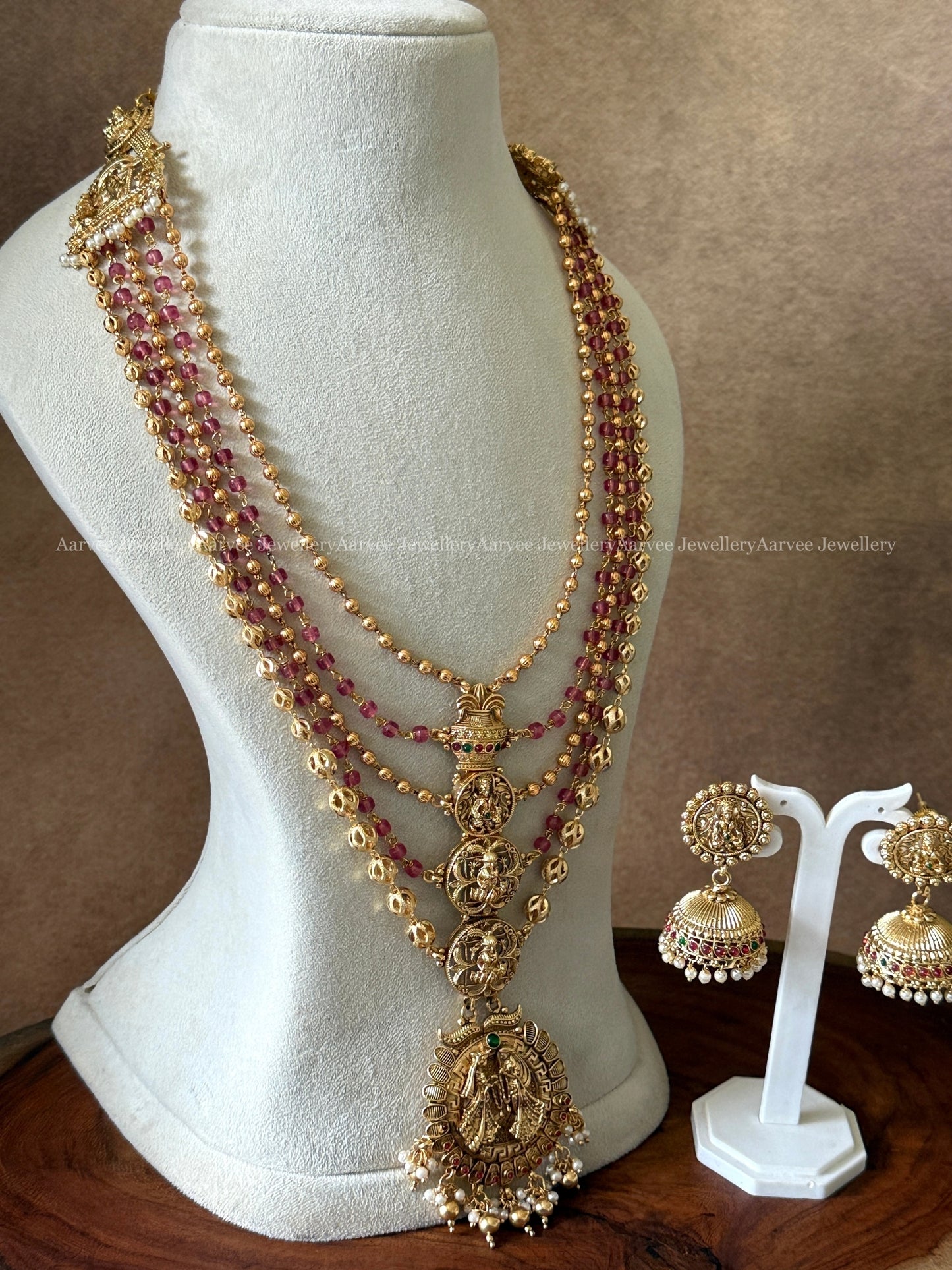 LAYERED HARAM SET WITH LAKSHMI PENDANT