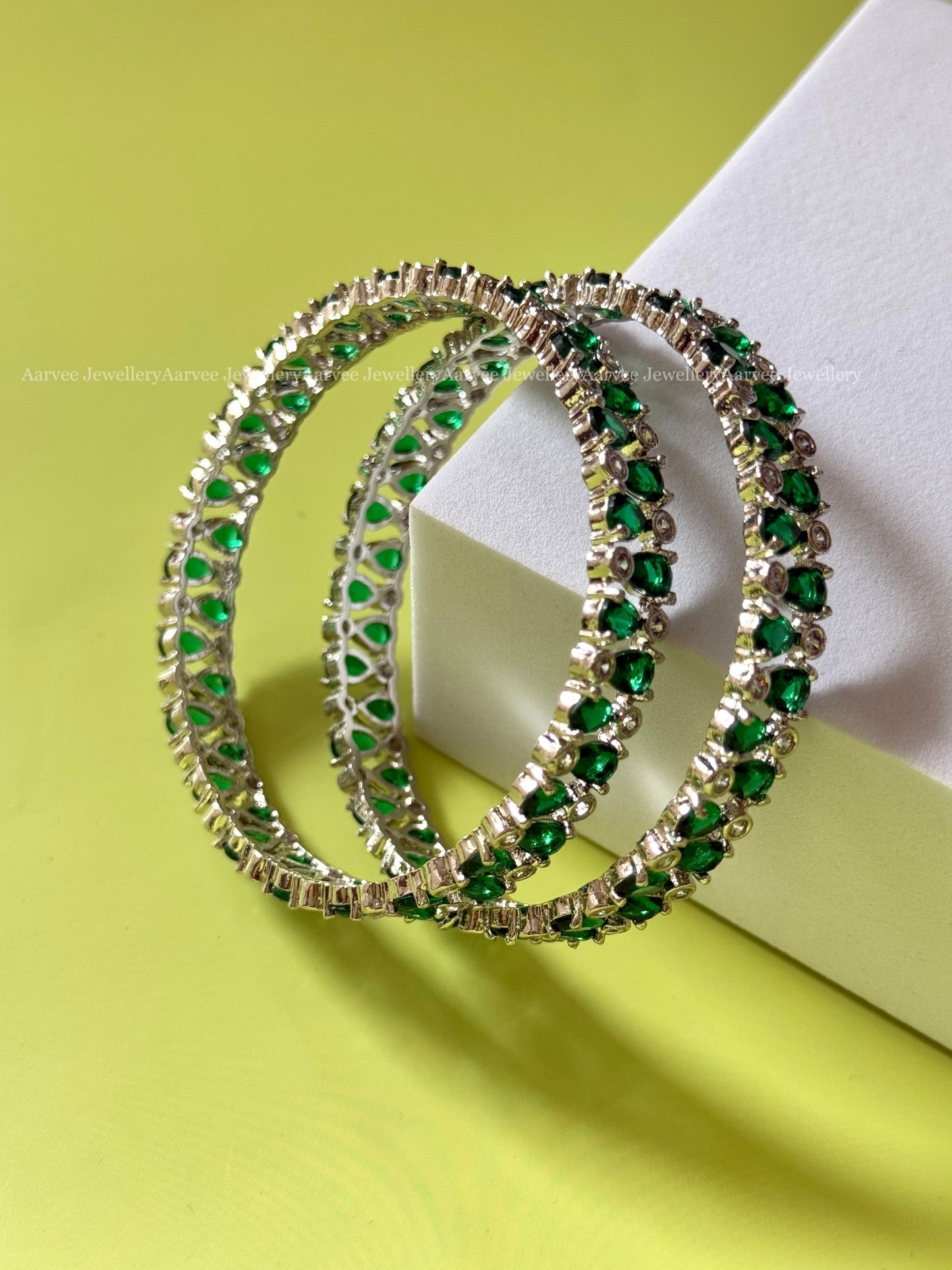 AD GREEN STONE BANGLES