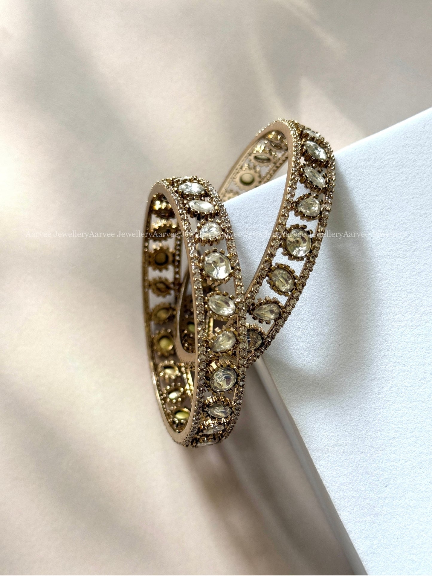 VICTORIAN WHITE STONE BANGLES