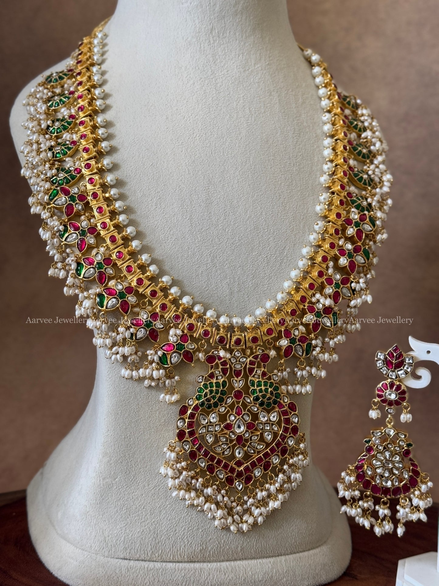 JADAU KUNDAN FLORAL GUTTA PUSALU HARAM SET