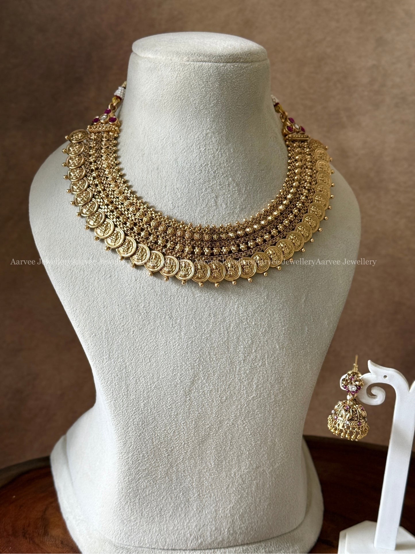 PREMIUM ANTIQUE GOLD COIN NECKLACE SET