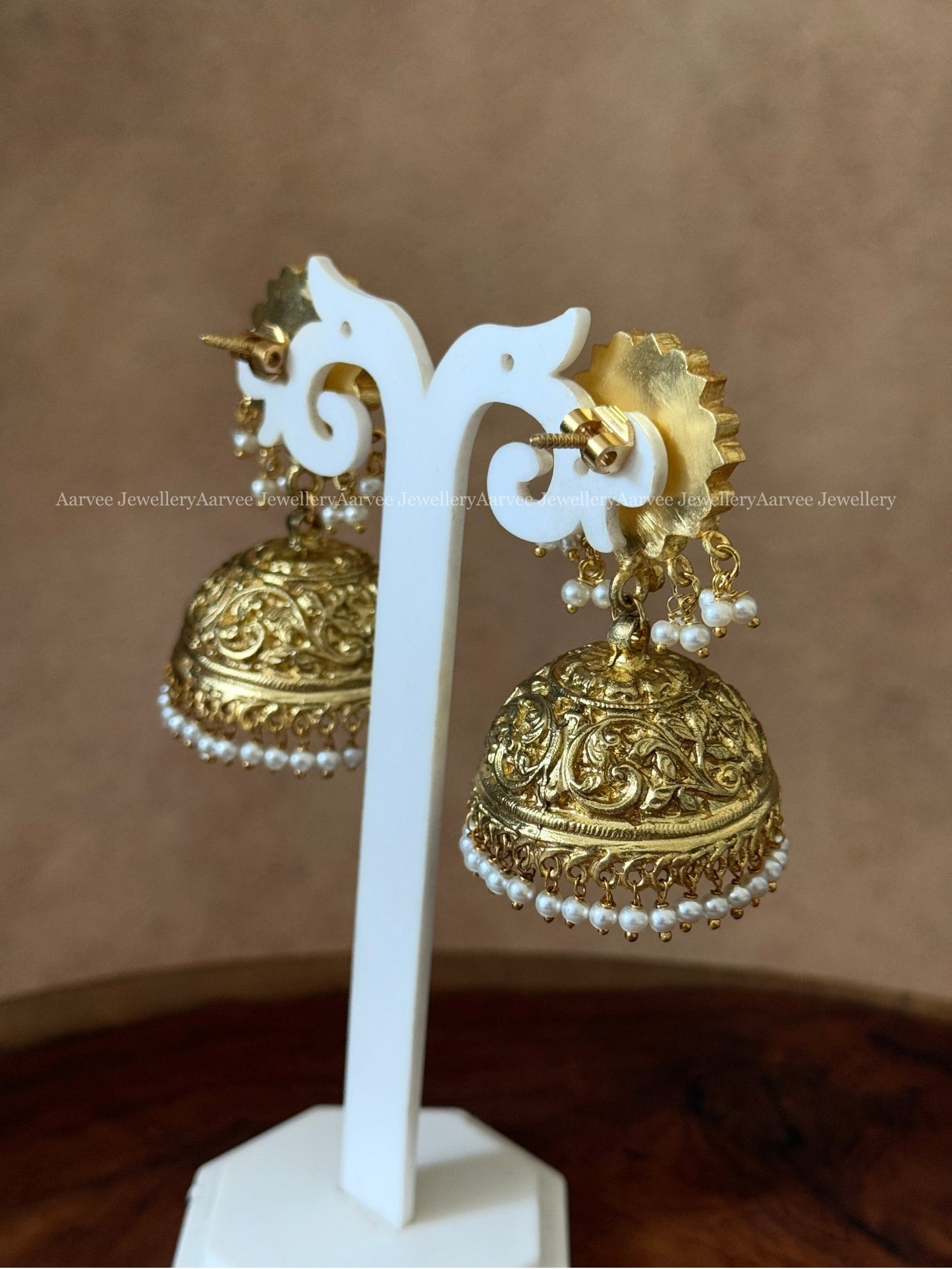 JADAU KUNDAN LOTUS JHUMKI WITH RUBY STONES