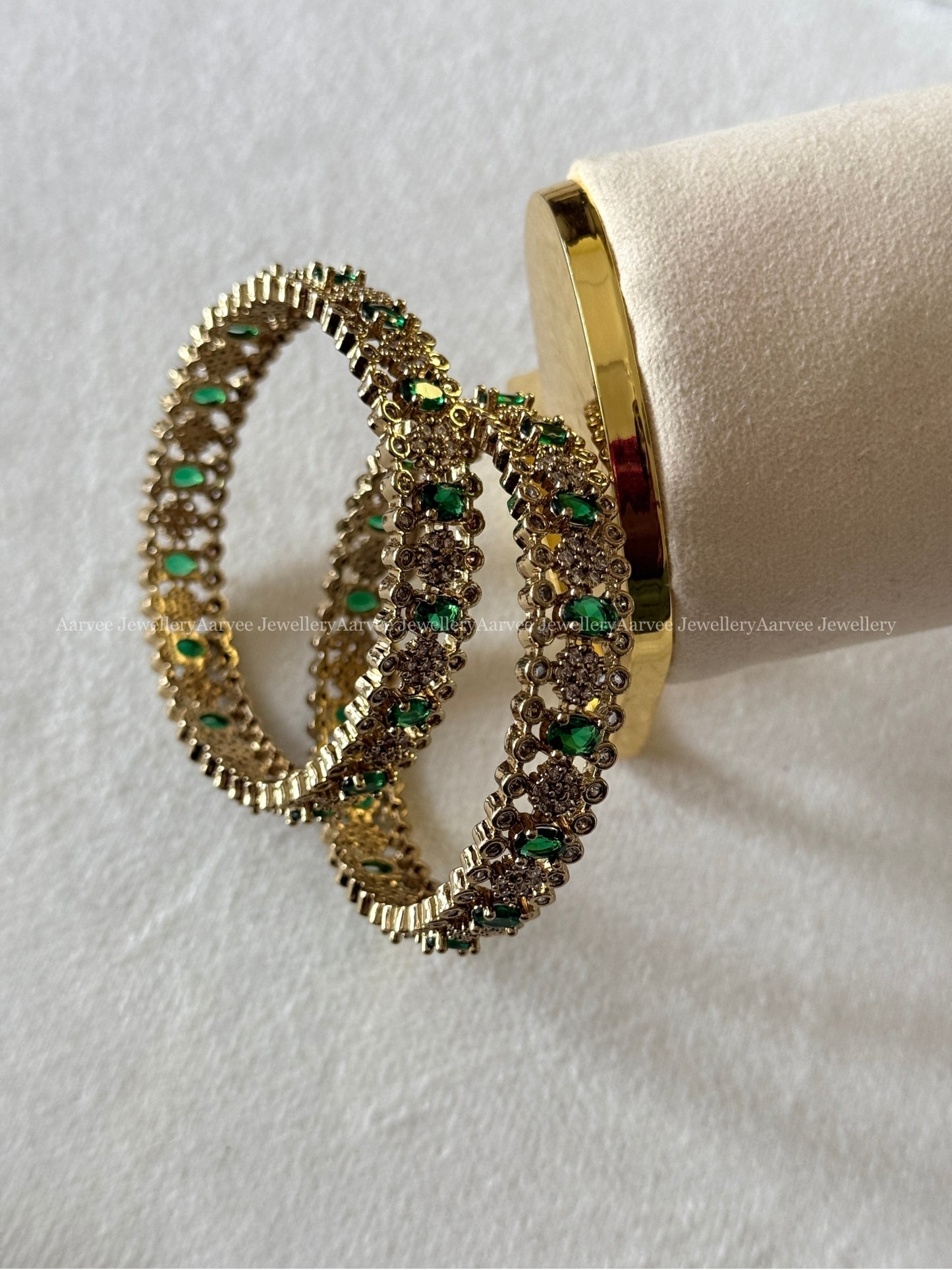 VICTORIAN GREEN STONE BANGLES