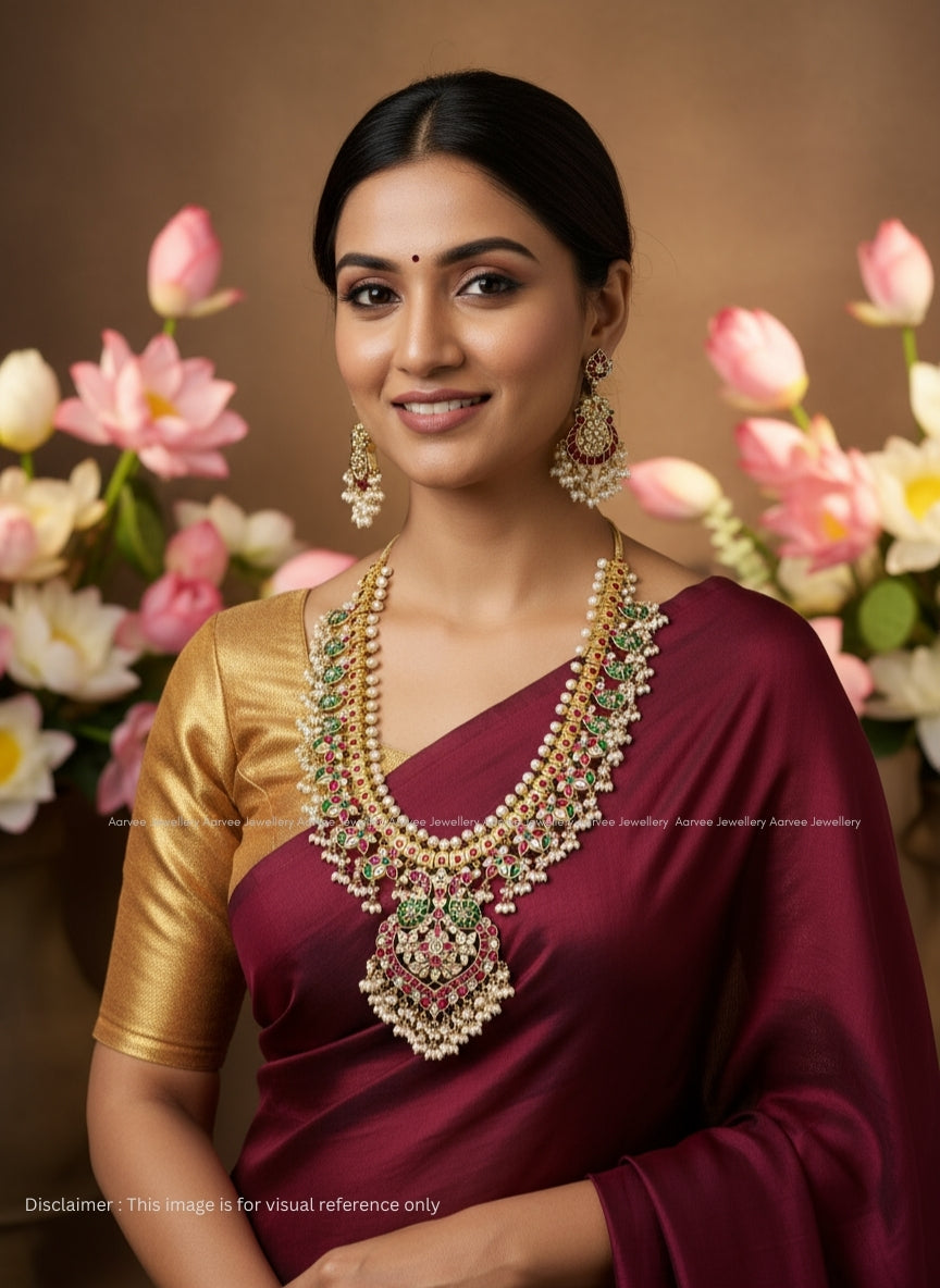 JADAU KUNDAN FLORAL GUTTA PUSALU HARAM SET